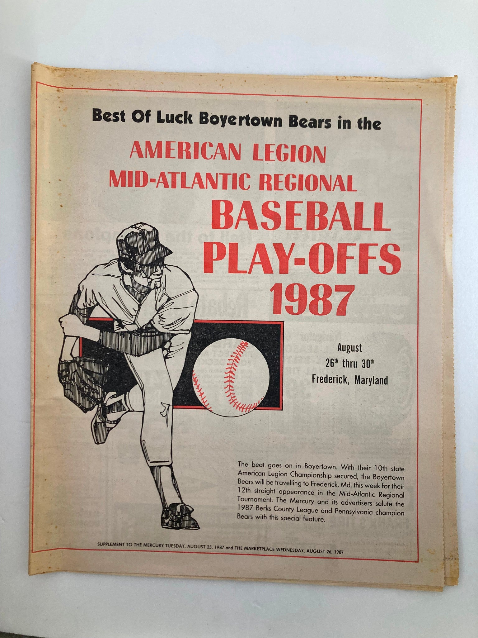 American Legion Mid-Atlantic Regional Baseball Play-Offs 1987