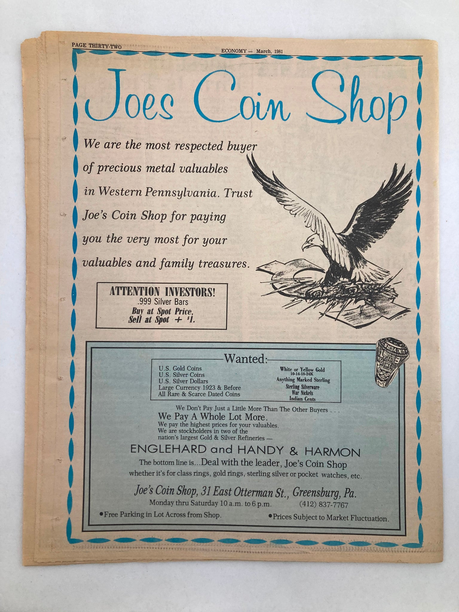 Pennsylvania Economy Tabloid March 1981 Vol 1 #6 Potholes Is Cash The Cure?