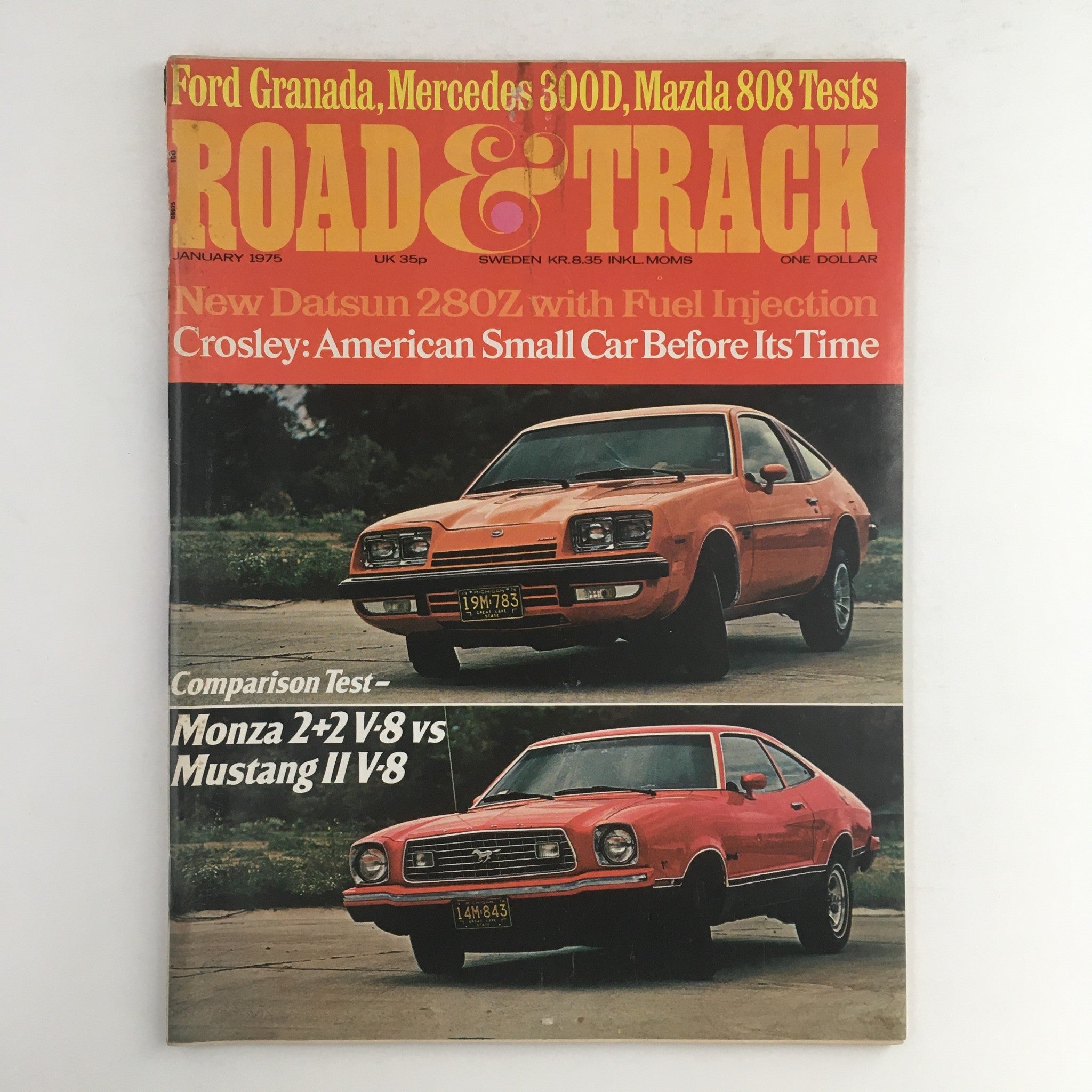 Road & Track Magazine January 1975 Datsun 280Z Fuel Injection, No Label VG