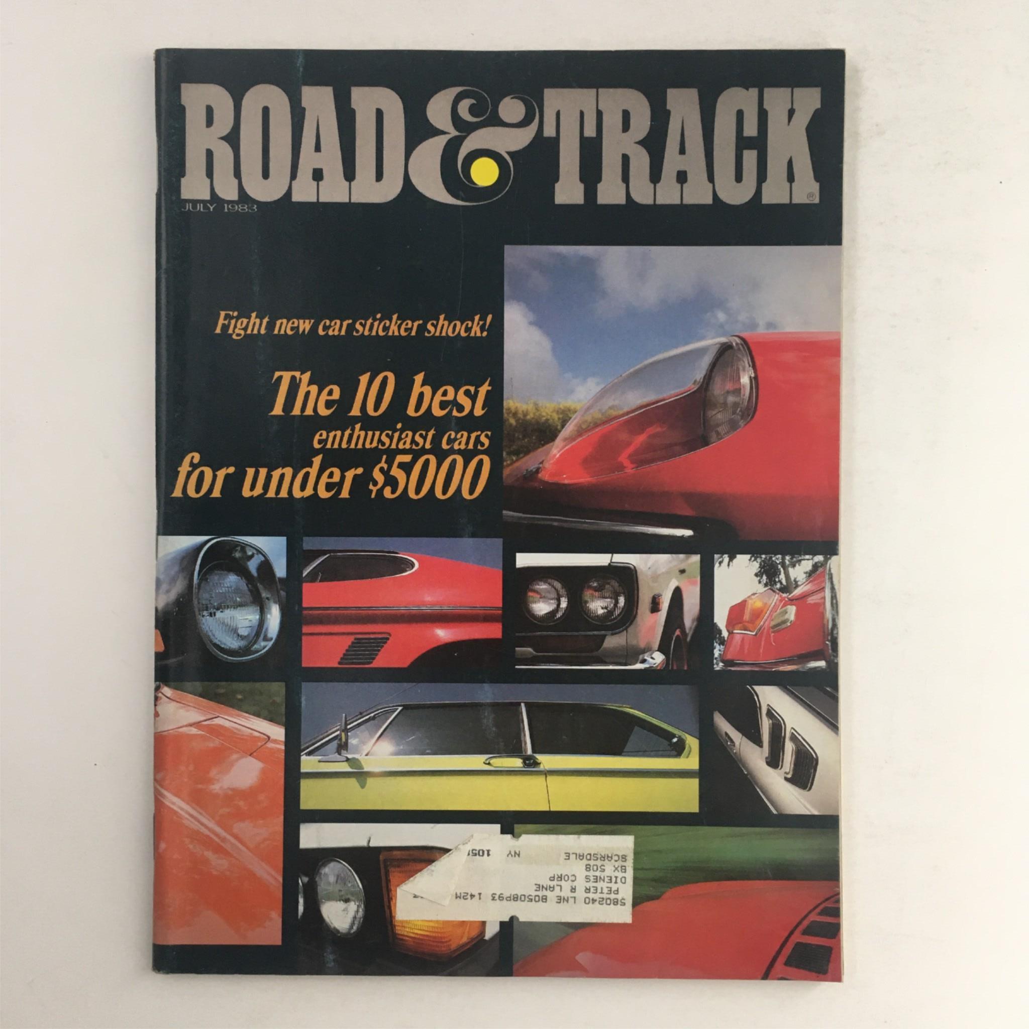 Road & Track Magazine July 1983 The 10 Best Enthusiast Cars Under $5000, VG