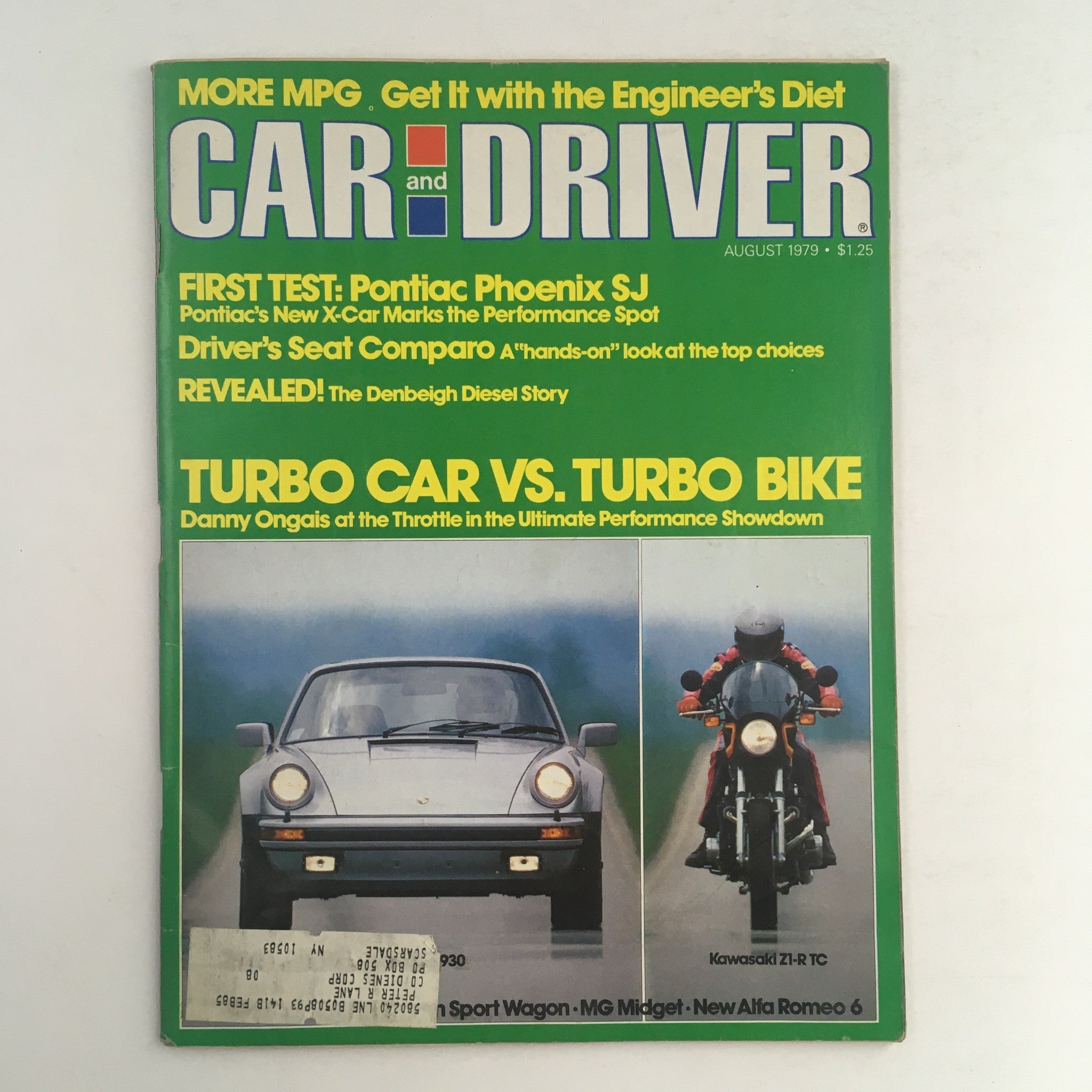 Car & Driver Magazine August 1979 Porsche 930 vs Kawasaki Z1-R TC, VG