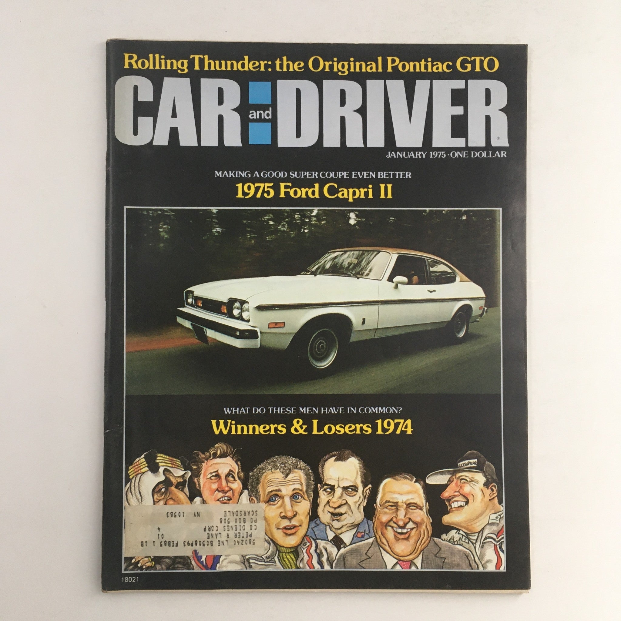 Car & Driver Magazine January 1975 Super Coupe 1975 Ford Capri II, VG