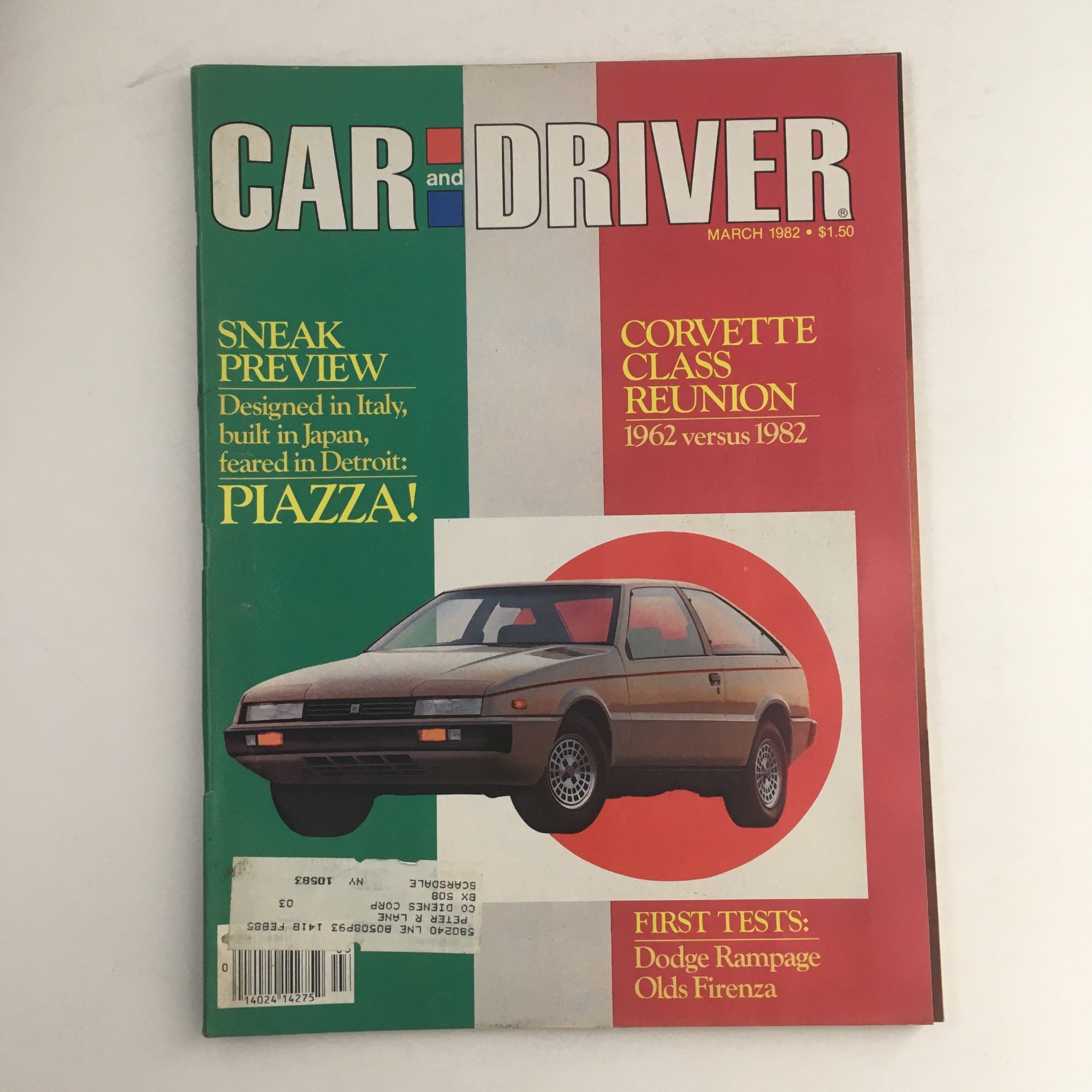 Car & Driver Magazine March 1982 Piazza, Corvette Class Reunion 1962 vs 1982, VG