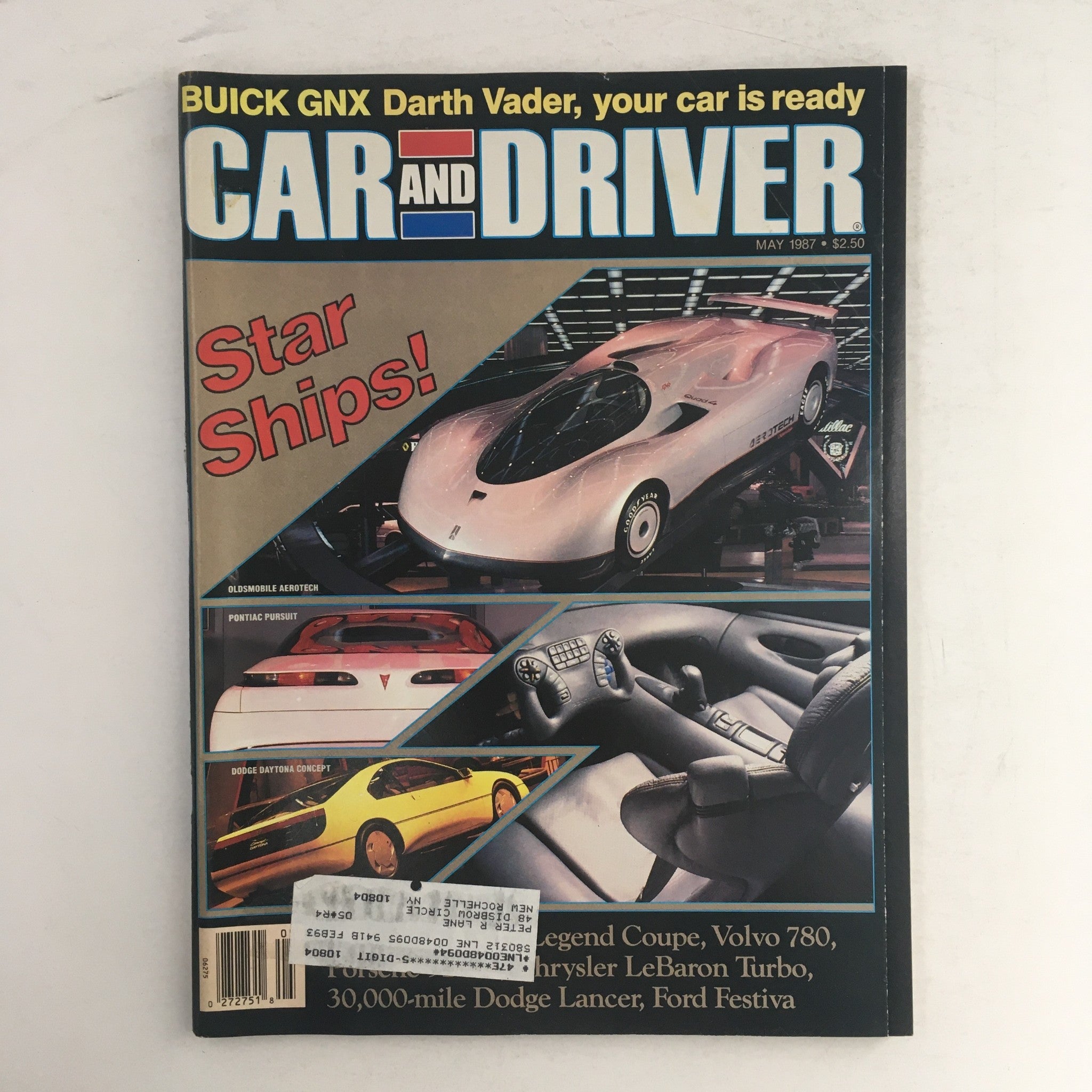 Car & Driver Magazine May 1987 Oldsmobile Aerotech & Pontiac Pursuit, VG