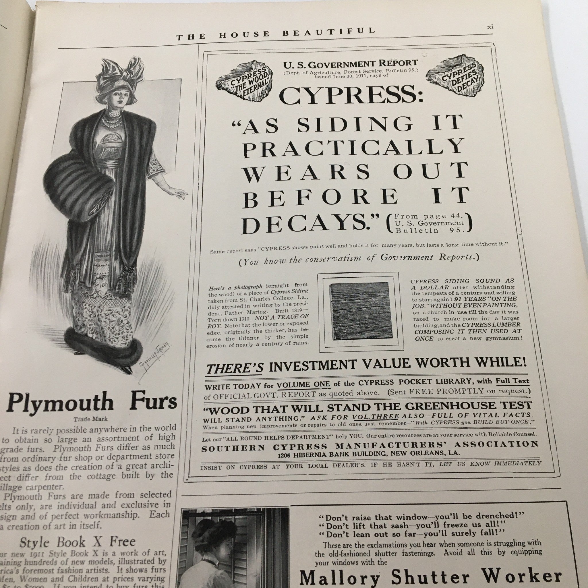 VTG The House Beautiful Magazine November 1911 Real-Estate Directory No Label