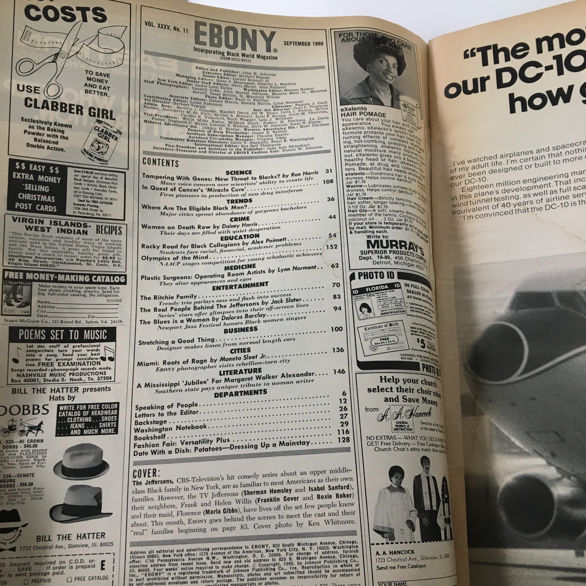 VTG Ebony Magazine Vol. 35 No. 11 September 1980 Sherman Hemsley, Isable Sanford