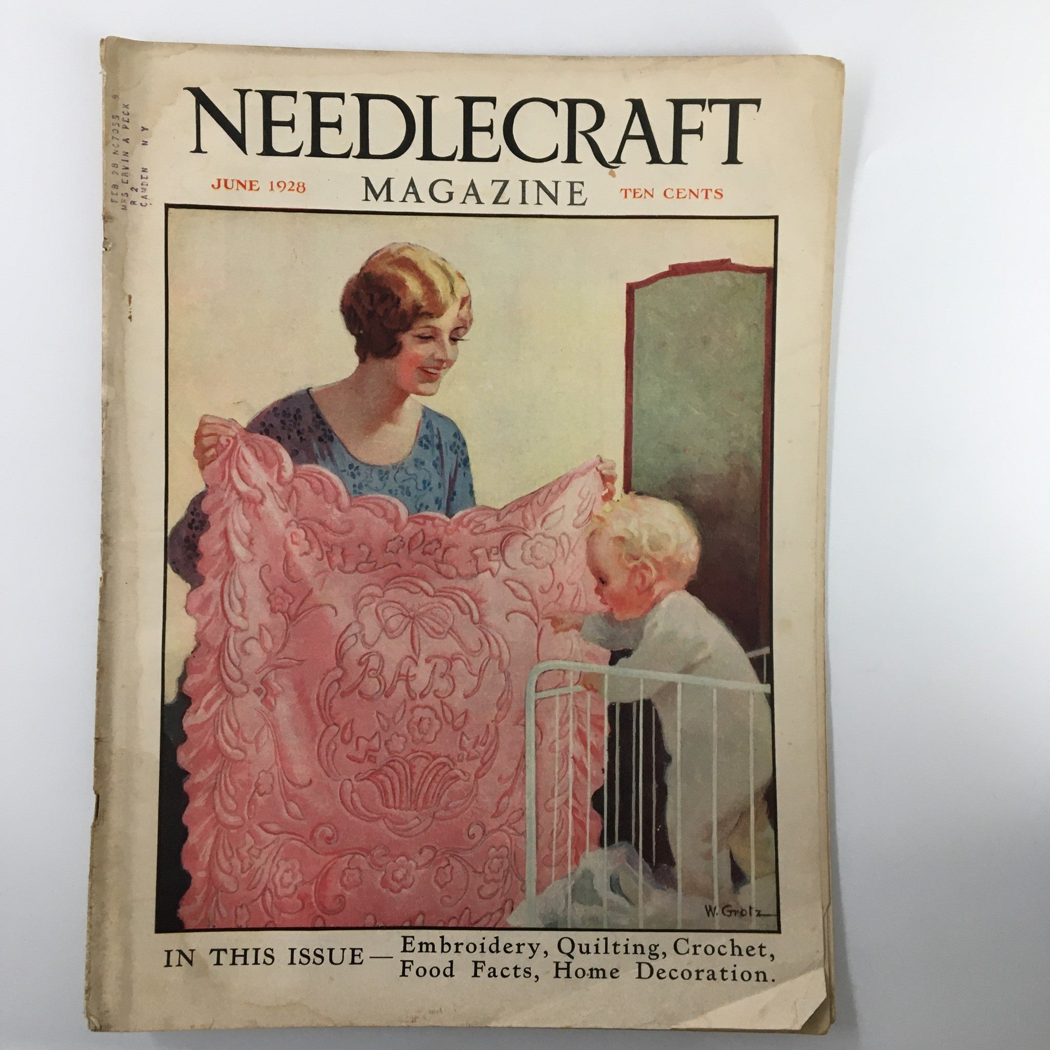 VTG Needlecraft Magazine June 1928 Vol. 19 No. 10 Embroidery, Quilting & Crochet