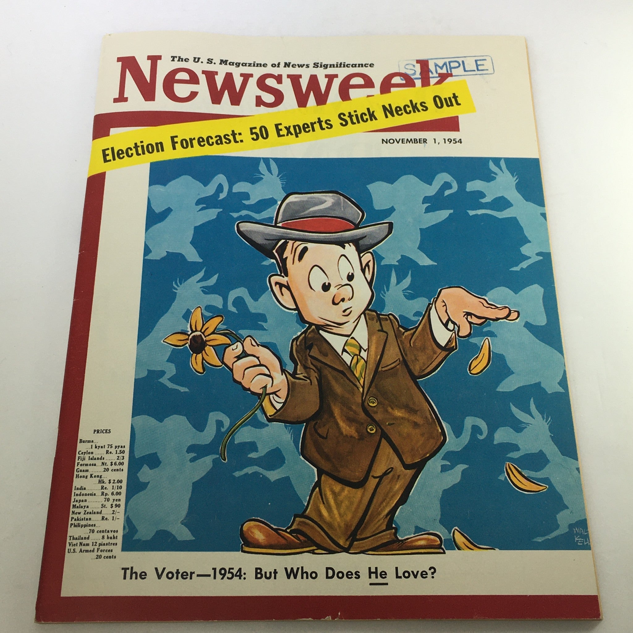 VTG Newsweek Magazine November 1 1954 - The Voter 1954 / Newsstand / No Label