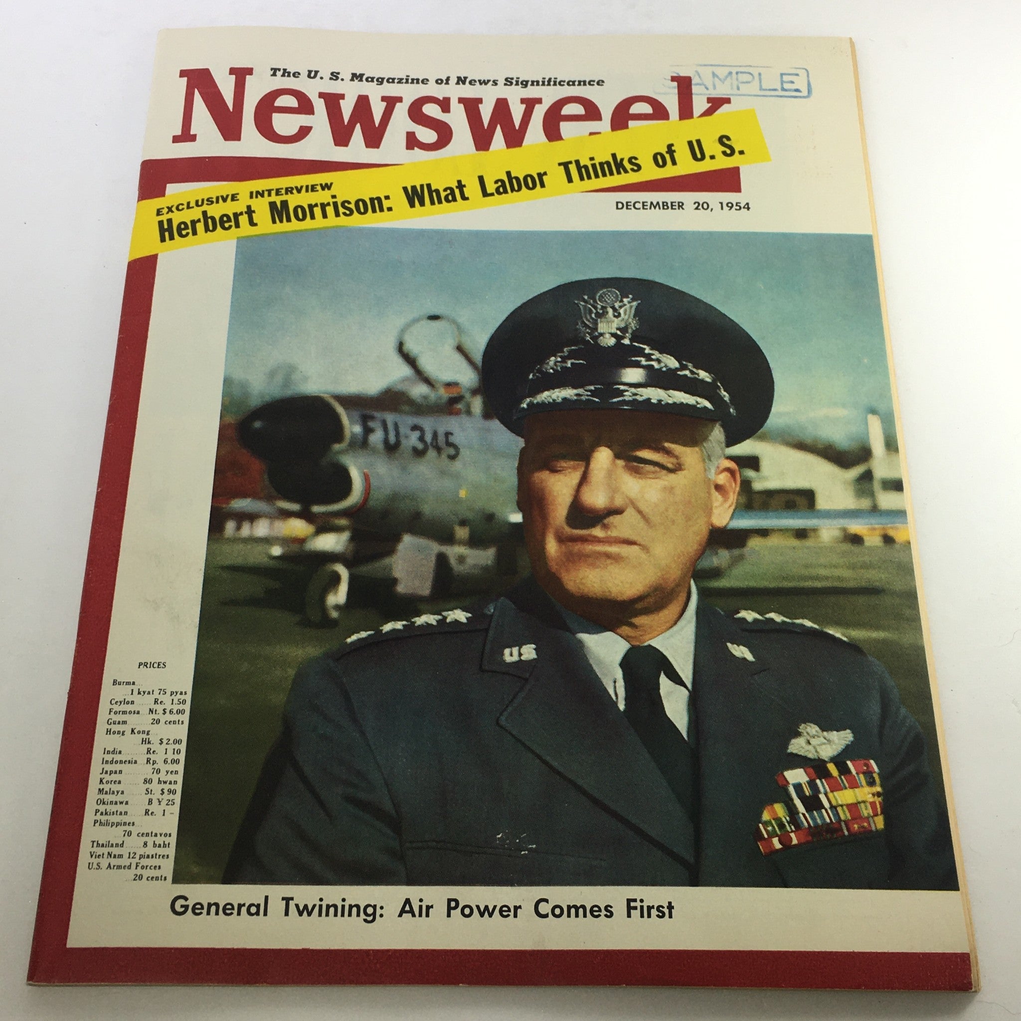 VTG Newsweek Magazine December 20 1954 - Nathan Farragut Twining / No Label