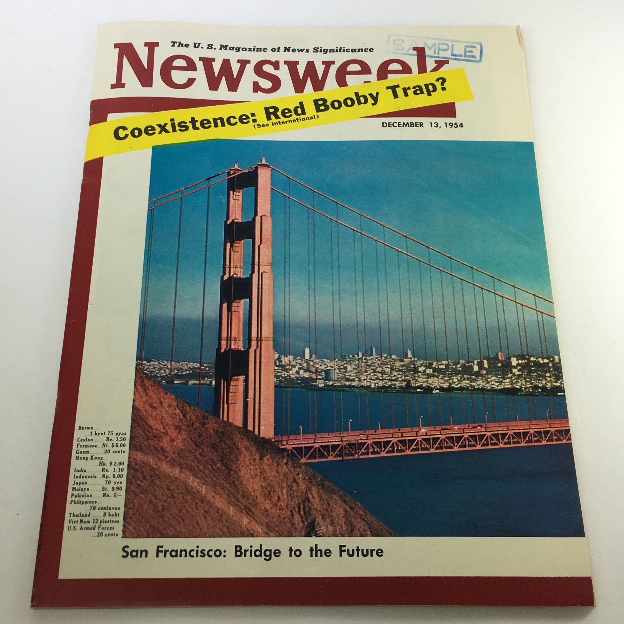 VTG Newsweek Magazine December 13 1954 - San Francisco Bridge / No Label