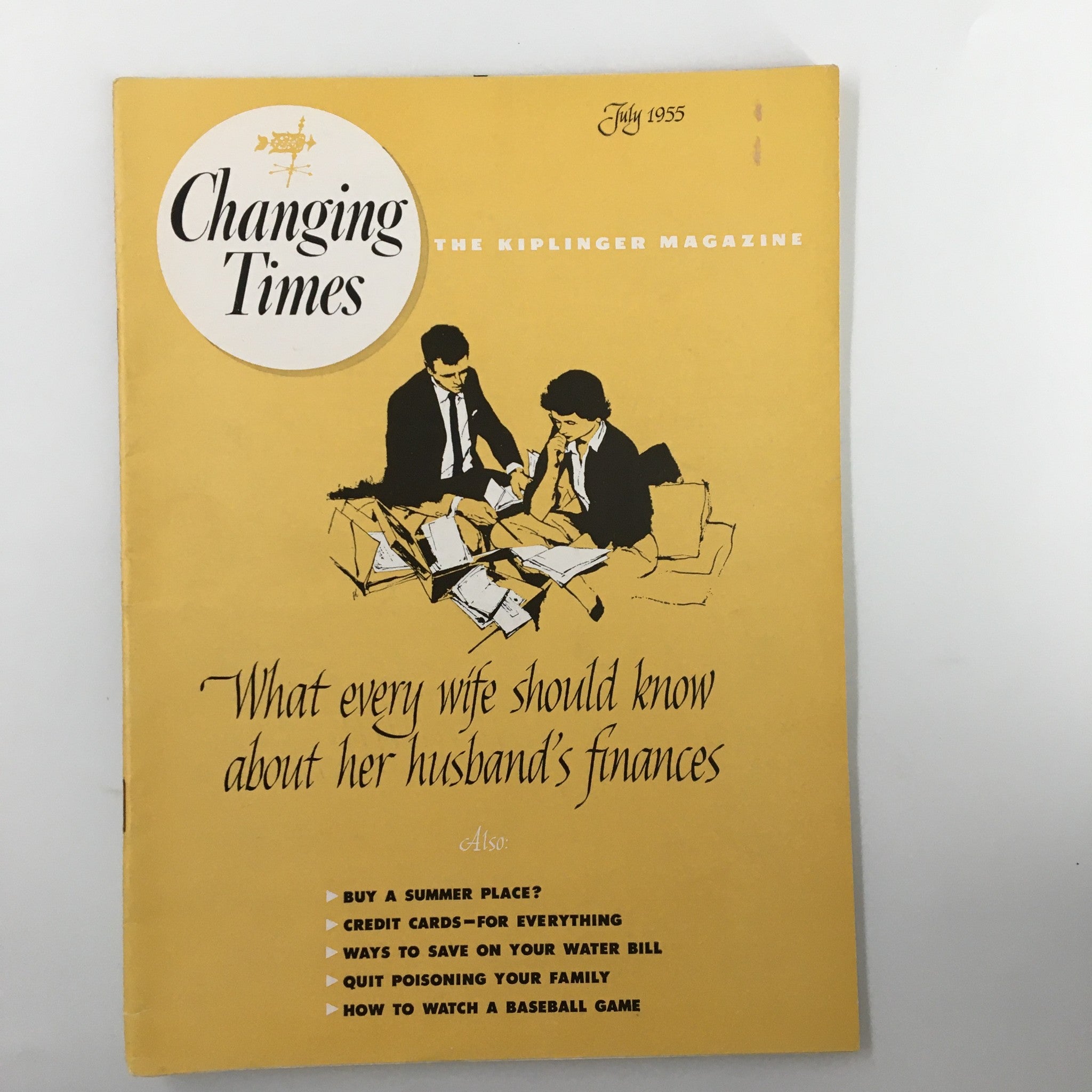 VTG Changing Times Magazine July 1955 Ways To Save On Your Water Bill