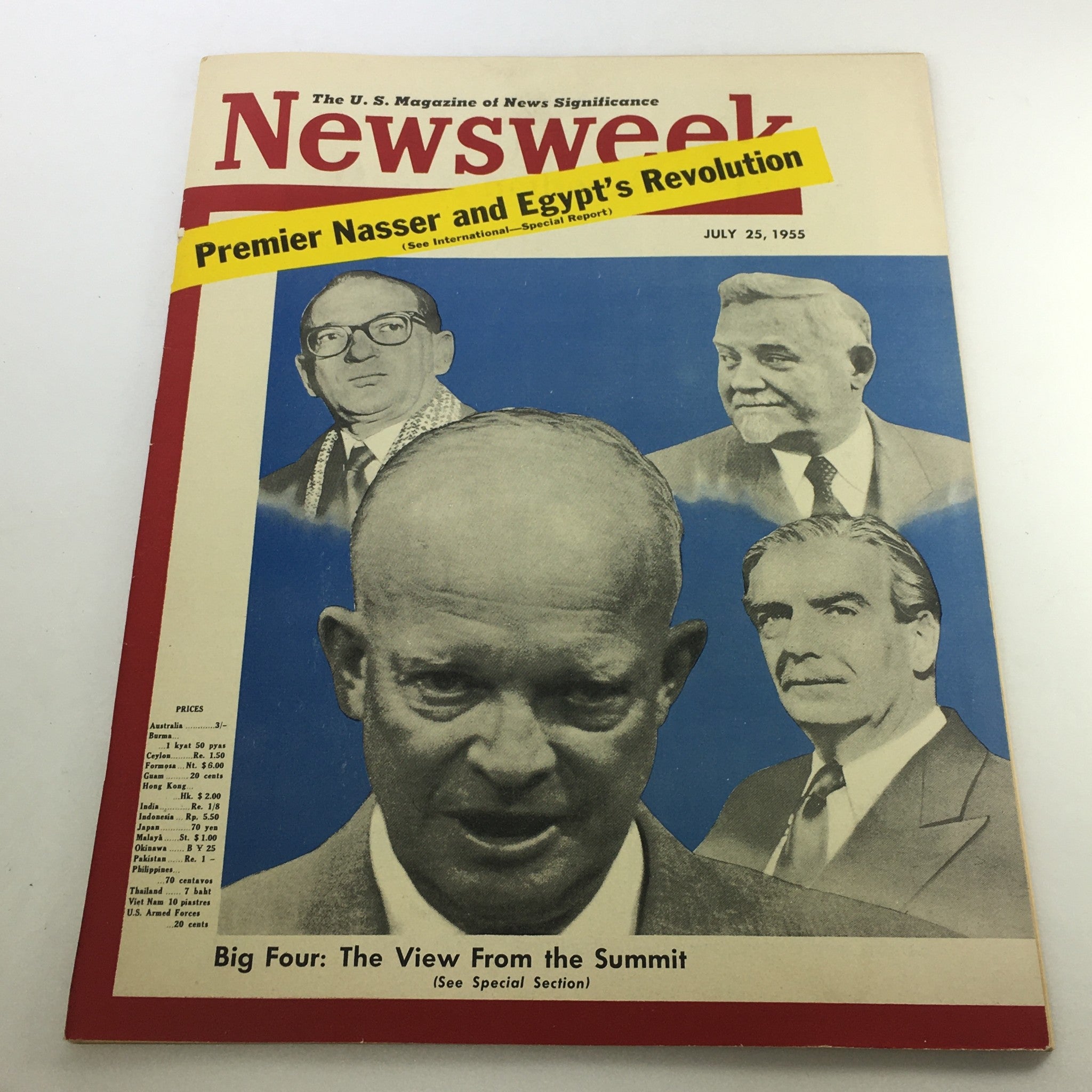 VTG Newsweek Magazine July 25 1955 - Dwight D. Eisenhower / Big Four / No Label