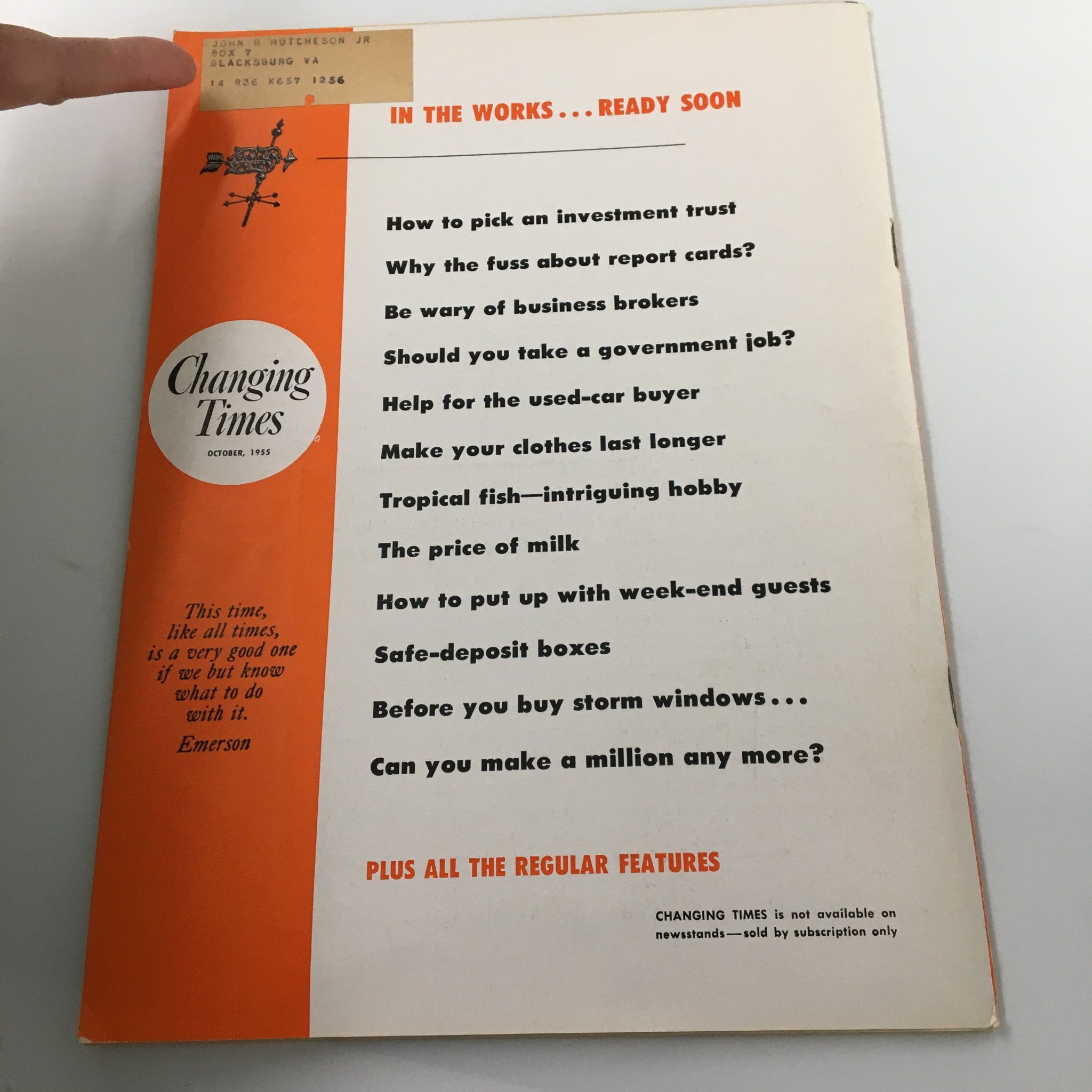 VTG Changing Times Magazine October 1955 Time To Rearrange The Living Room