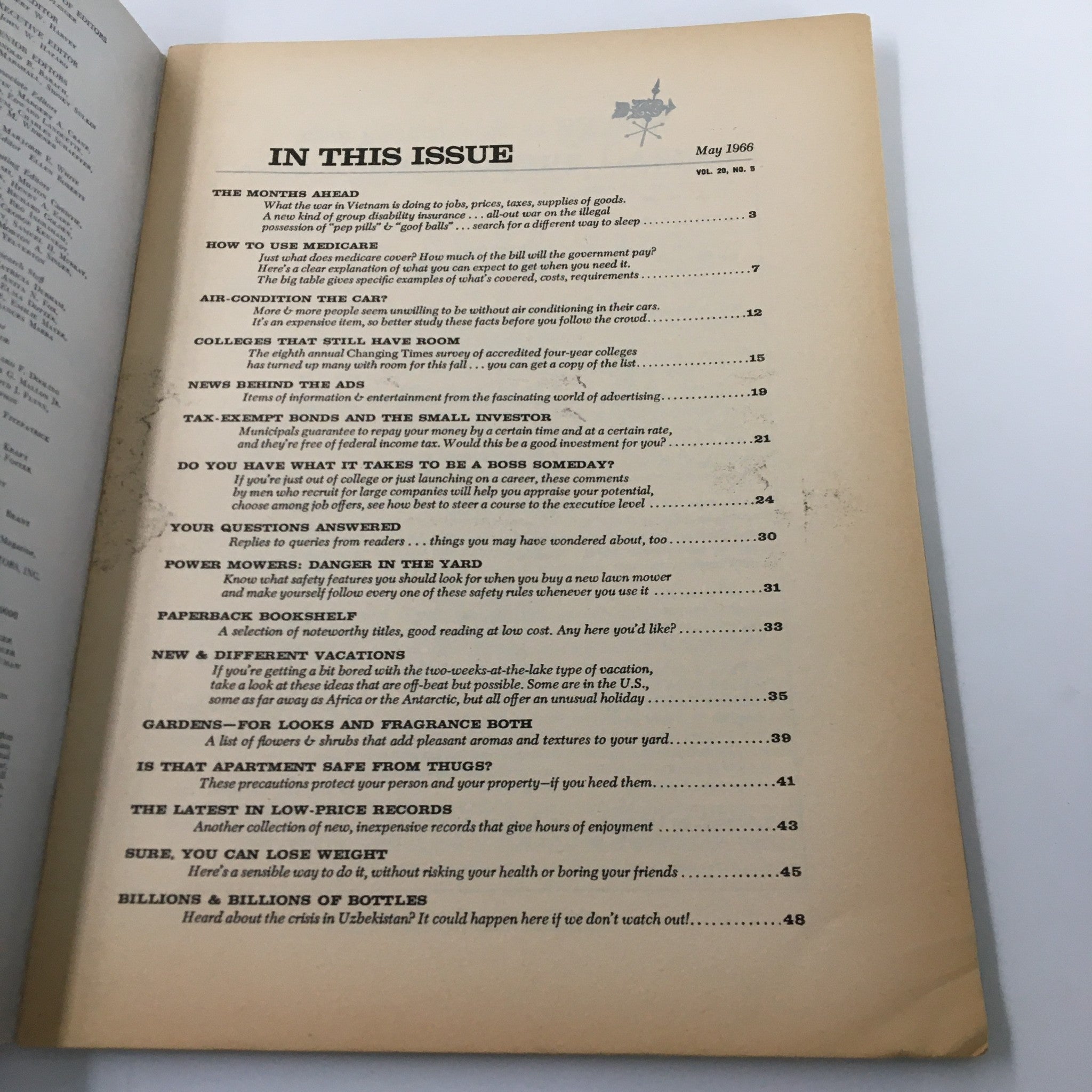 VTG Changing Times Magazine May 1966 Tax-Exempt and The Small Investor