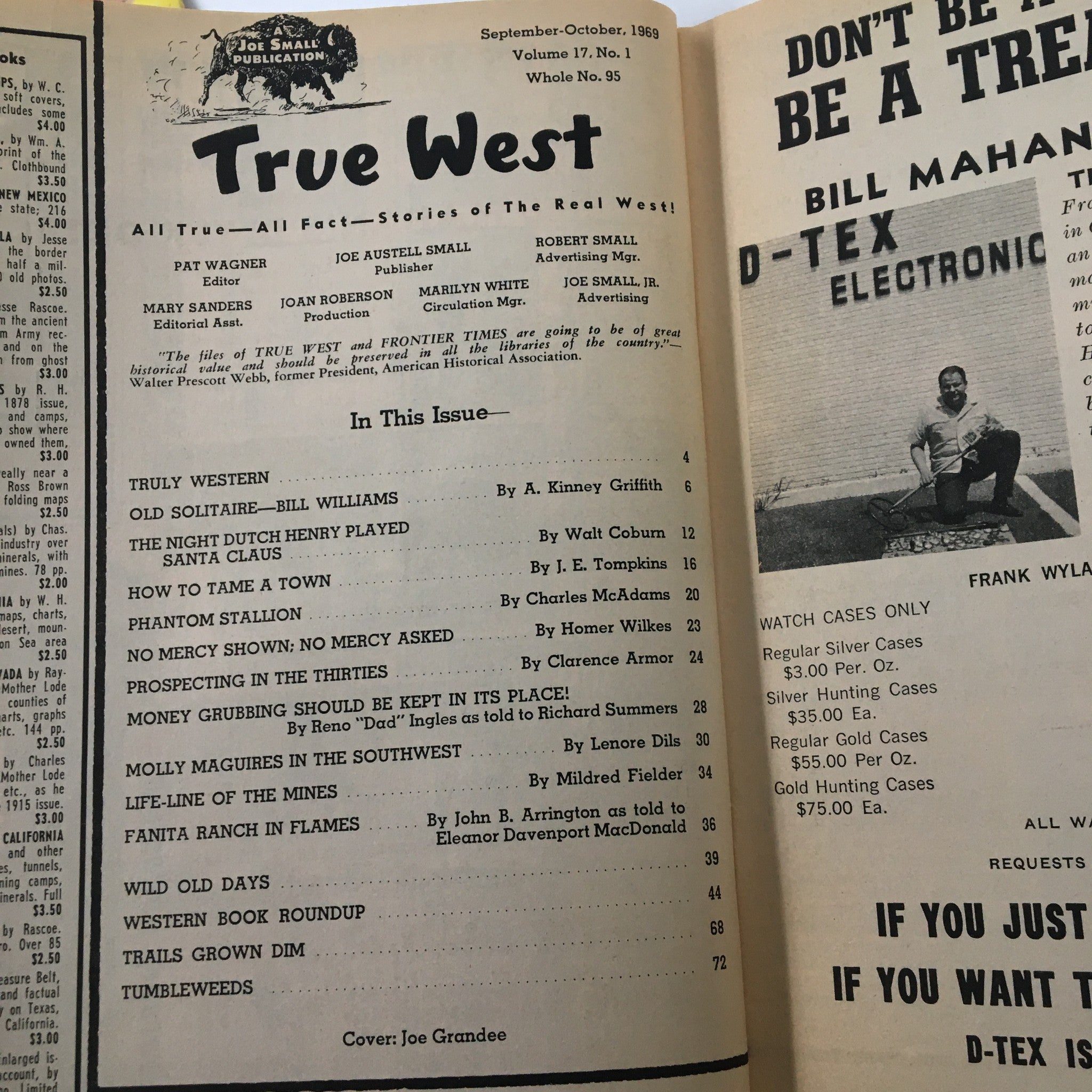 VTG True West Magazine October 1969 Vol. 17 #1 How To Tame A Town No Label