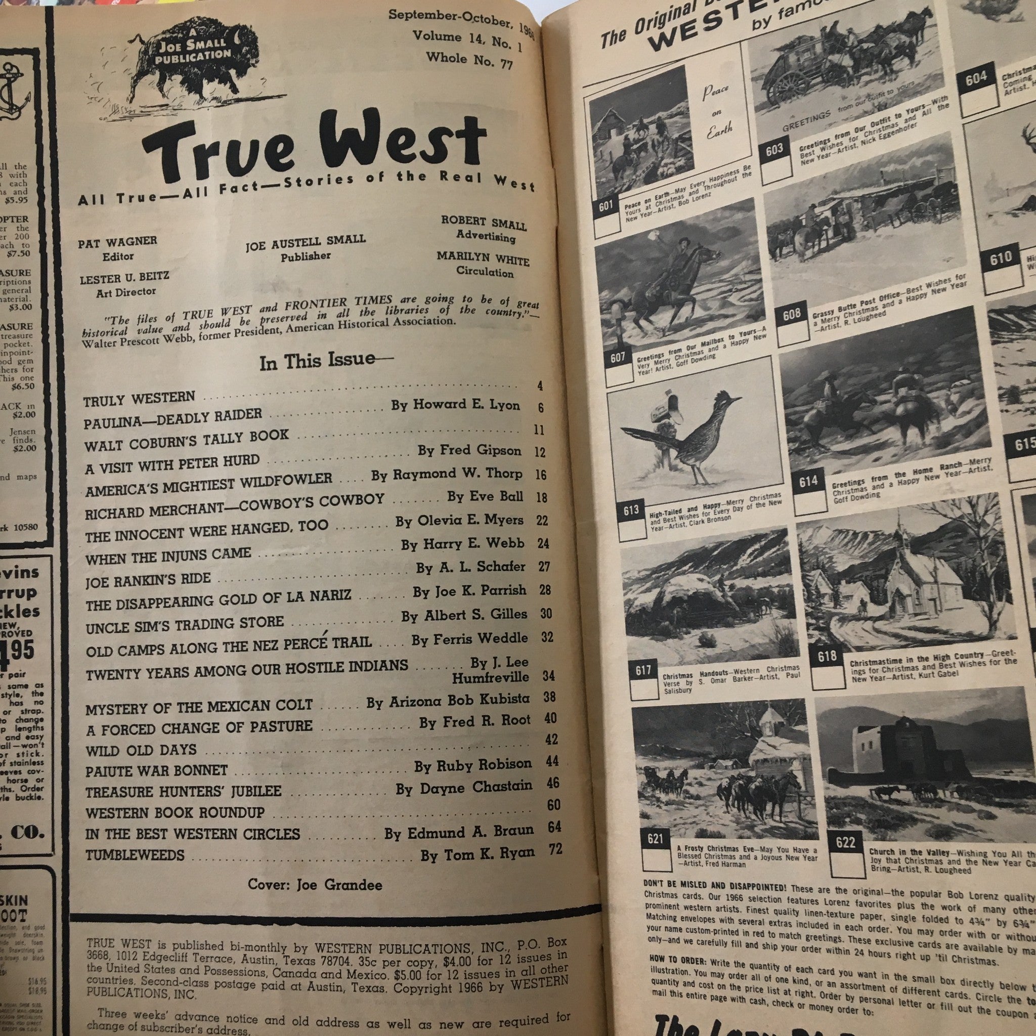 VTG True West Magazine October 1966 Vol. 14 #1 Paulia - Deadly Rider No Label