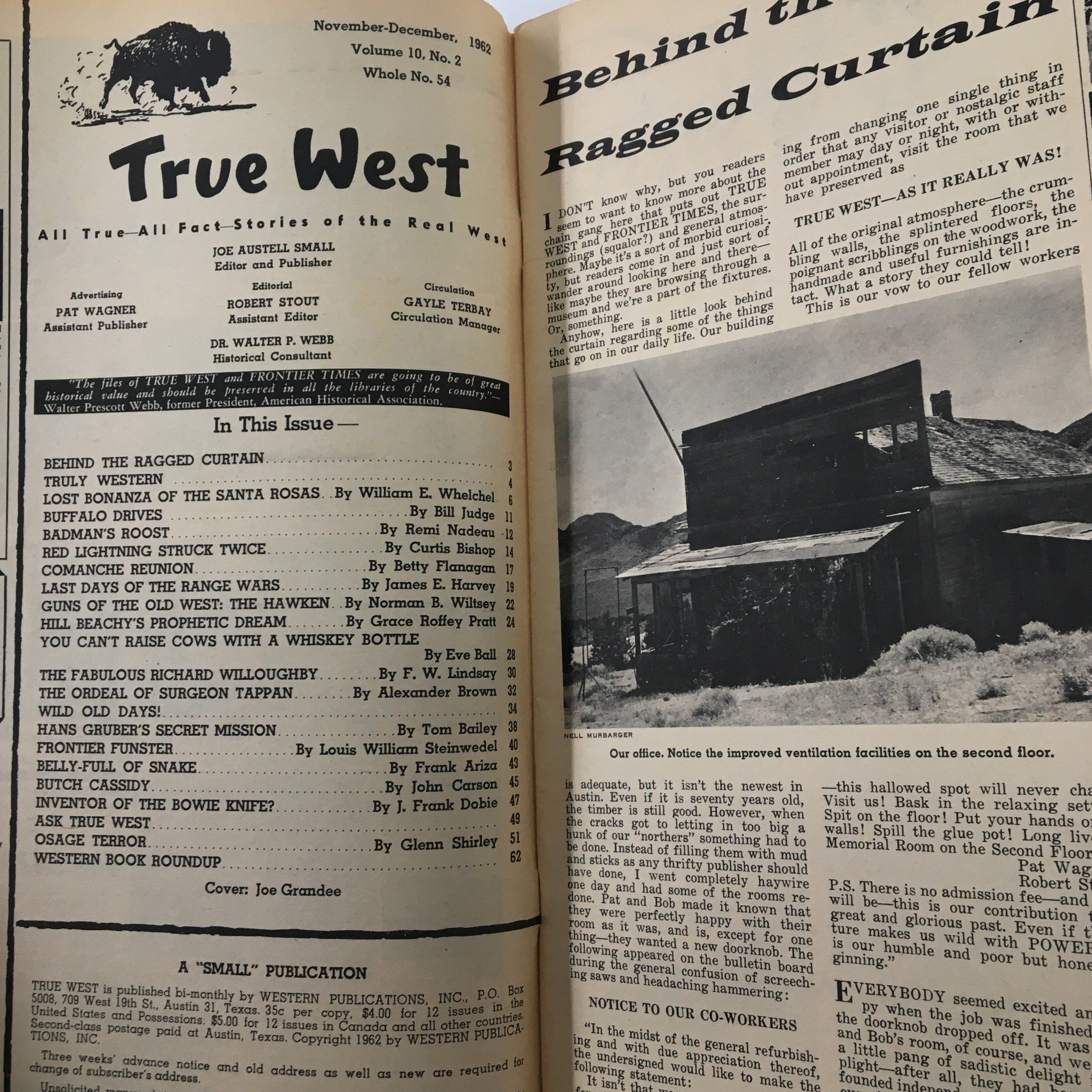 VTG True West Magazine November 1962 Last Days of the Range Wars No Label