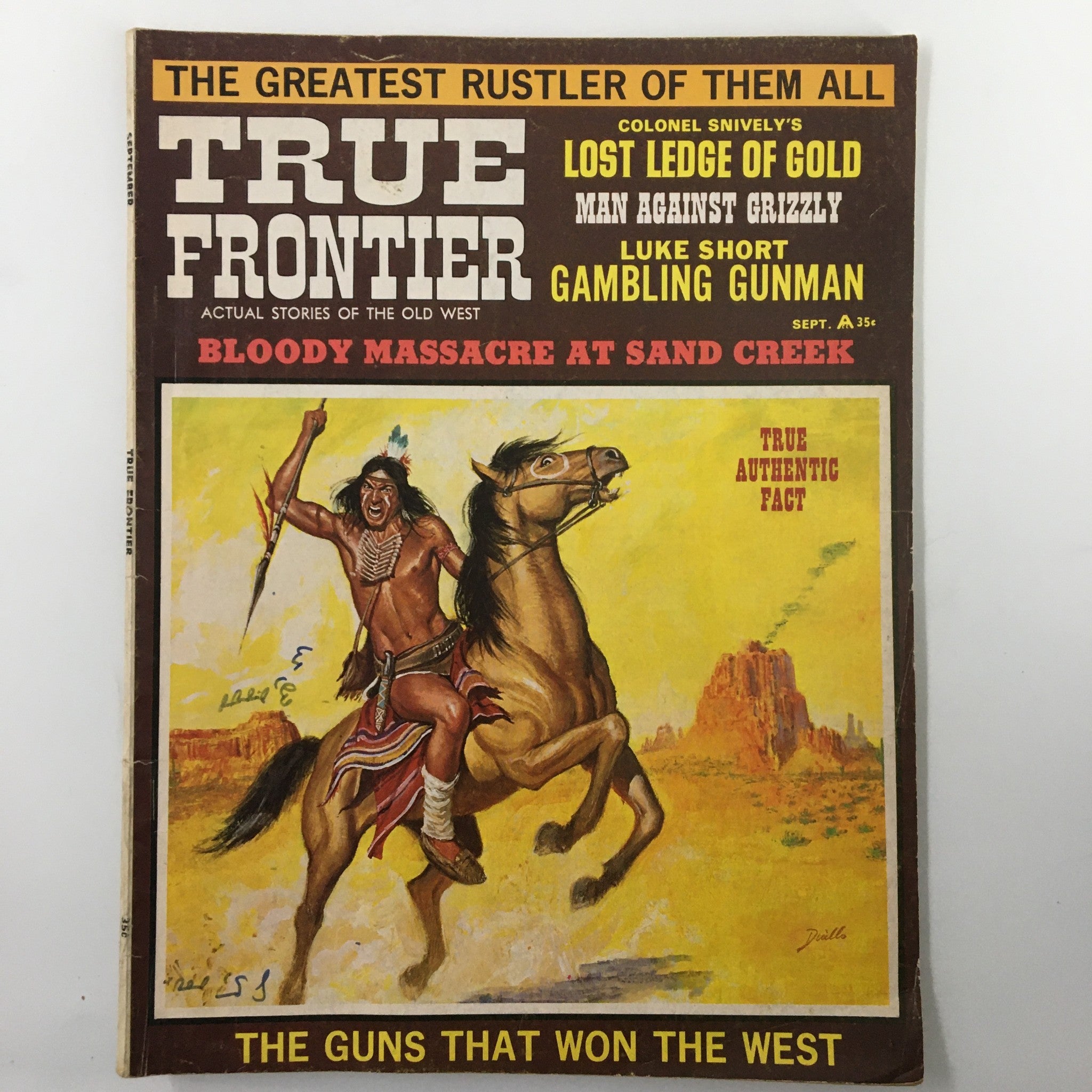 VTG True Frontier Magazine September 1968 The Guns That Won The West No Label