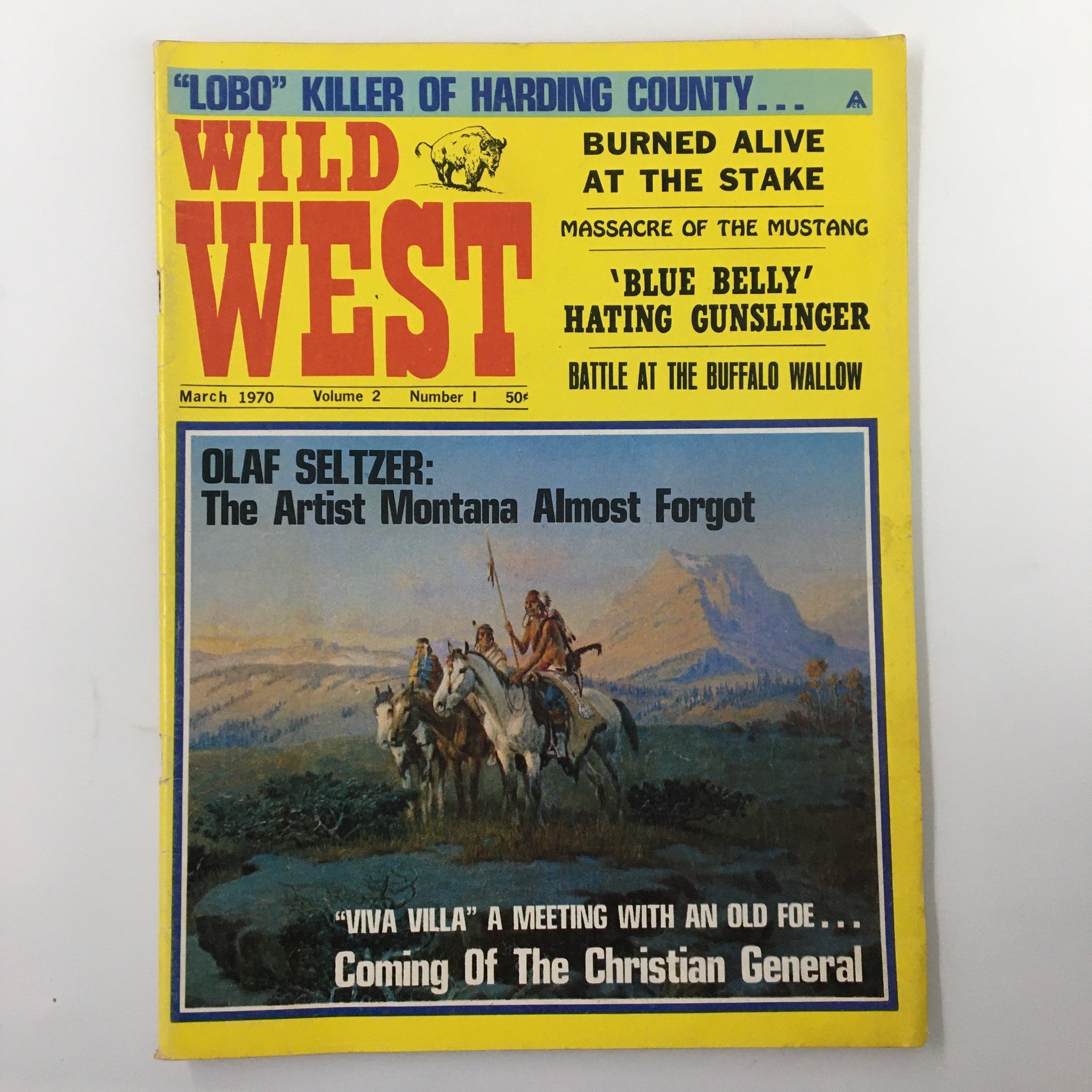 VTG Wild West Magazine March 1970 Vol 2 #1 Burned Alive at The Stake No Label