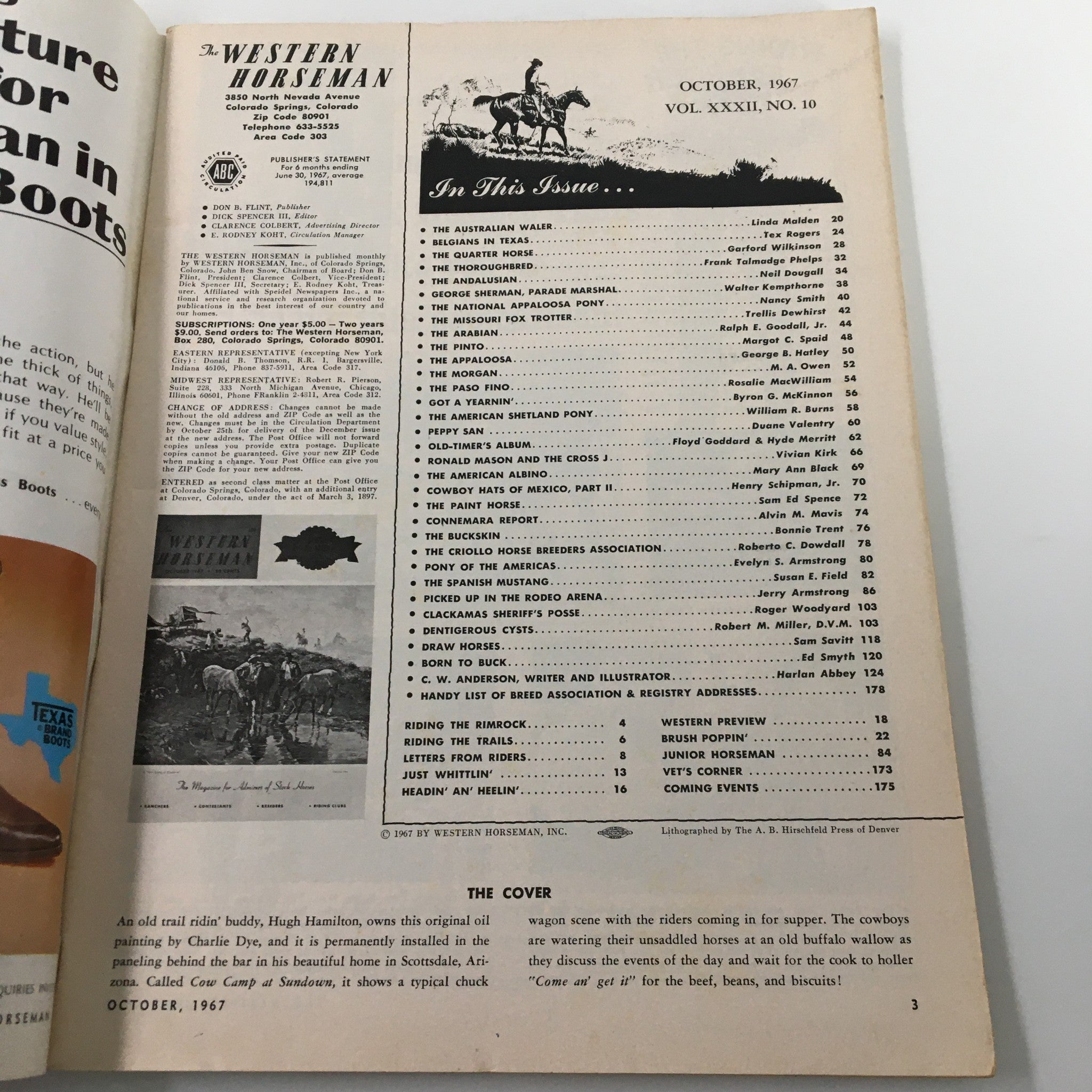 VTG Western Horseman Magazine October 1967 The Australian Waler No Label