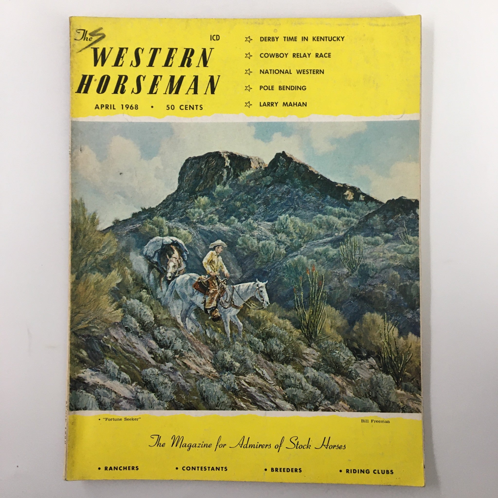 VTG Western Horseman Magazine April 1968 Derby Time in Kentucky No Label