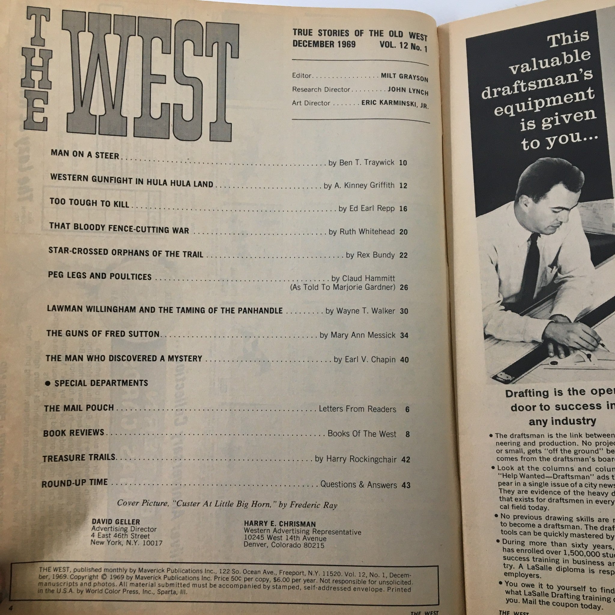 VTG The West Magazine December 1969 The Bloody Fence-Cutting War No Label