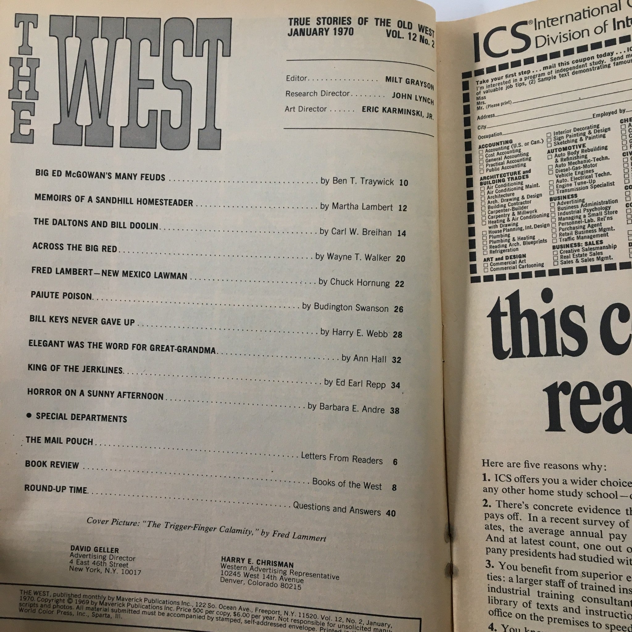 VTG The West Magazine January 1970 The Daltons and Bill Doolin No Label