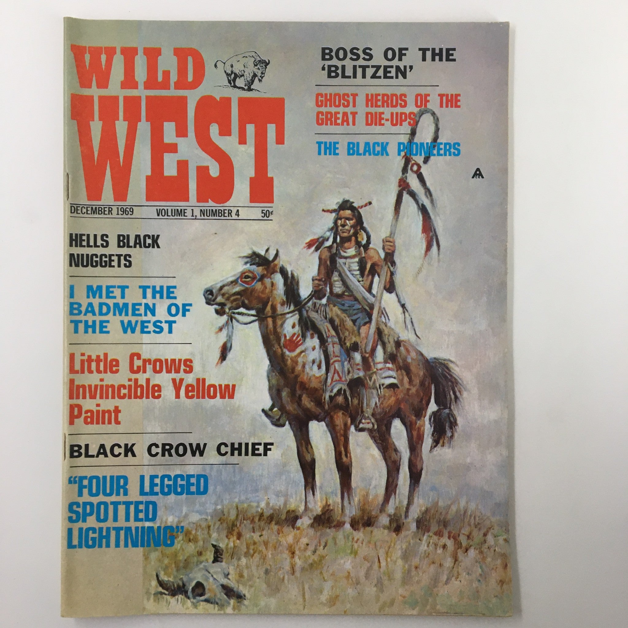 VTG Wild West Magazine December 1969 Four Legged Spotted Lightning No Label