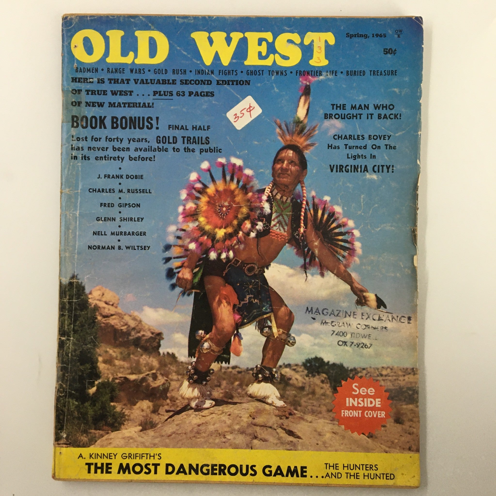 VTG Old West Magazine Spring 1965 Vol 1 #3 The Most Dangerous Game No Label