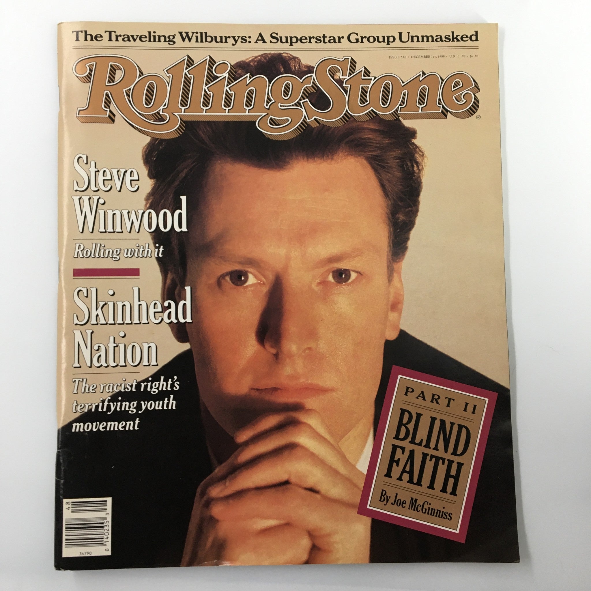 VTG Rolling Stone Magazine December 1 1988 Steve Winwood Rolling w It No Label