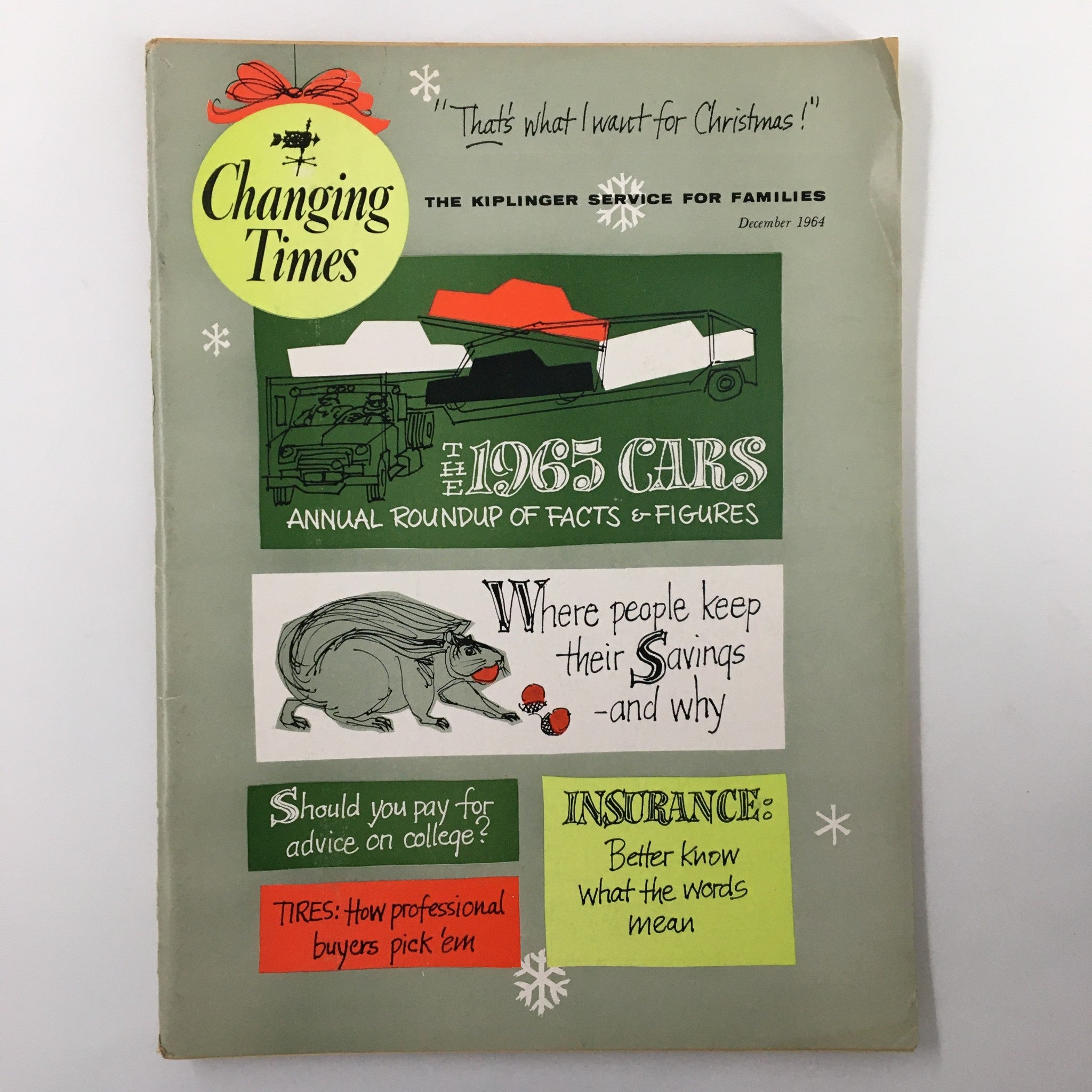 VTG Changing Times Magazine December 1964 Where People Keep Their Savings & Why