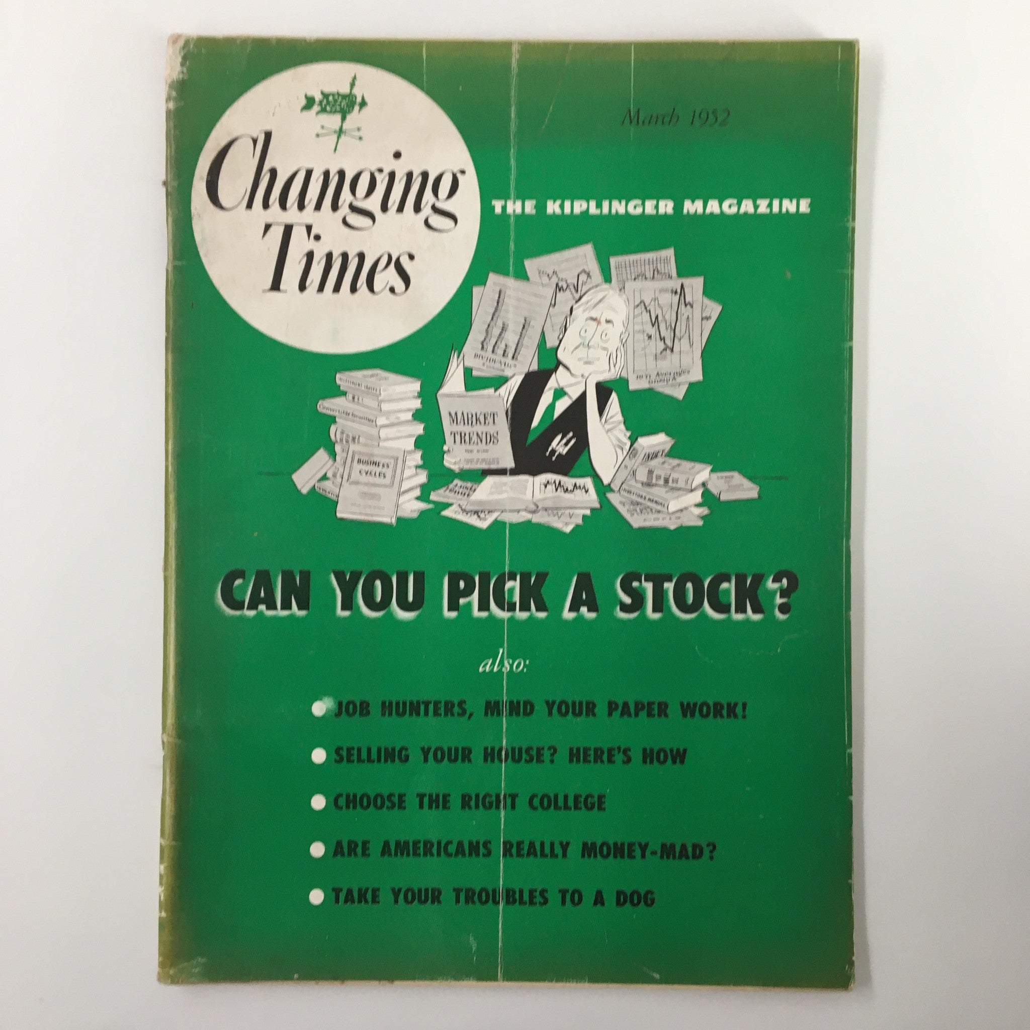 VTG Changing Times Magazine March 1952 Job Hunters Mind Your Paper Work