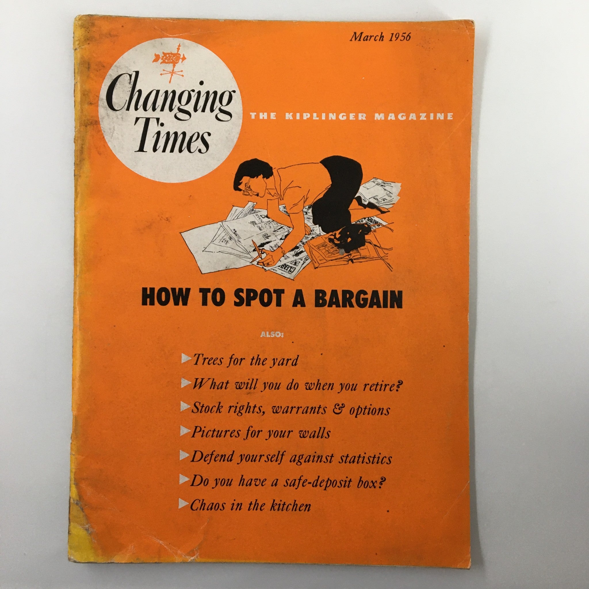 VTG Changing Times Magazine March 1956 Stocks Rights, Warrants, Options No Label