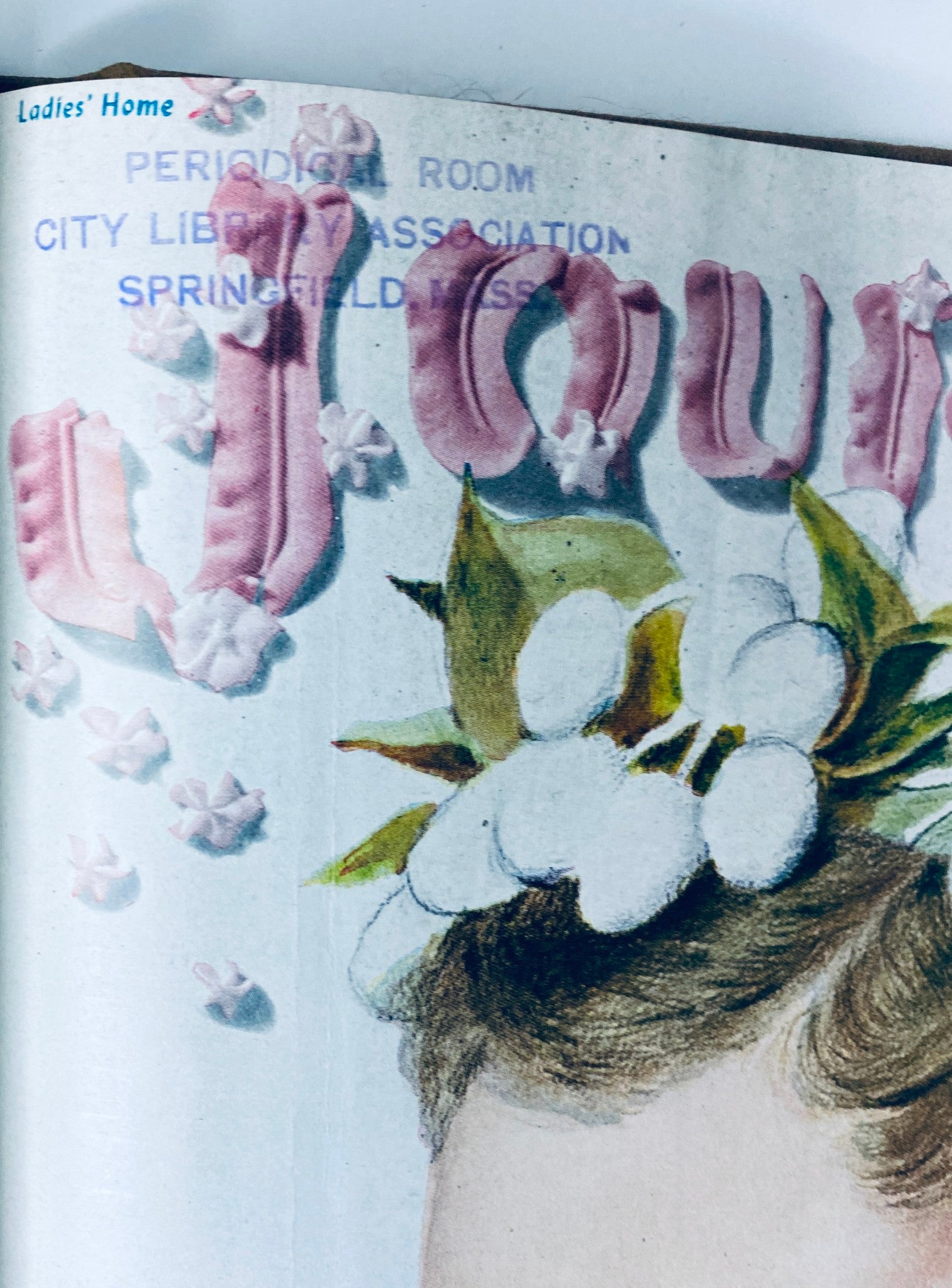 Detailed view of Ladies' Home Journal title from June 1945, highlighting decorative elements typical of the magazine's vintage aesthetics.