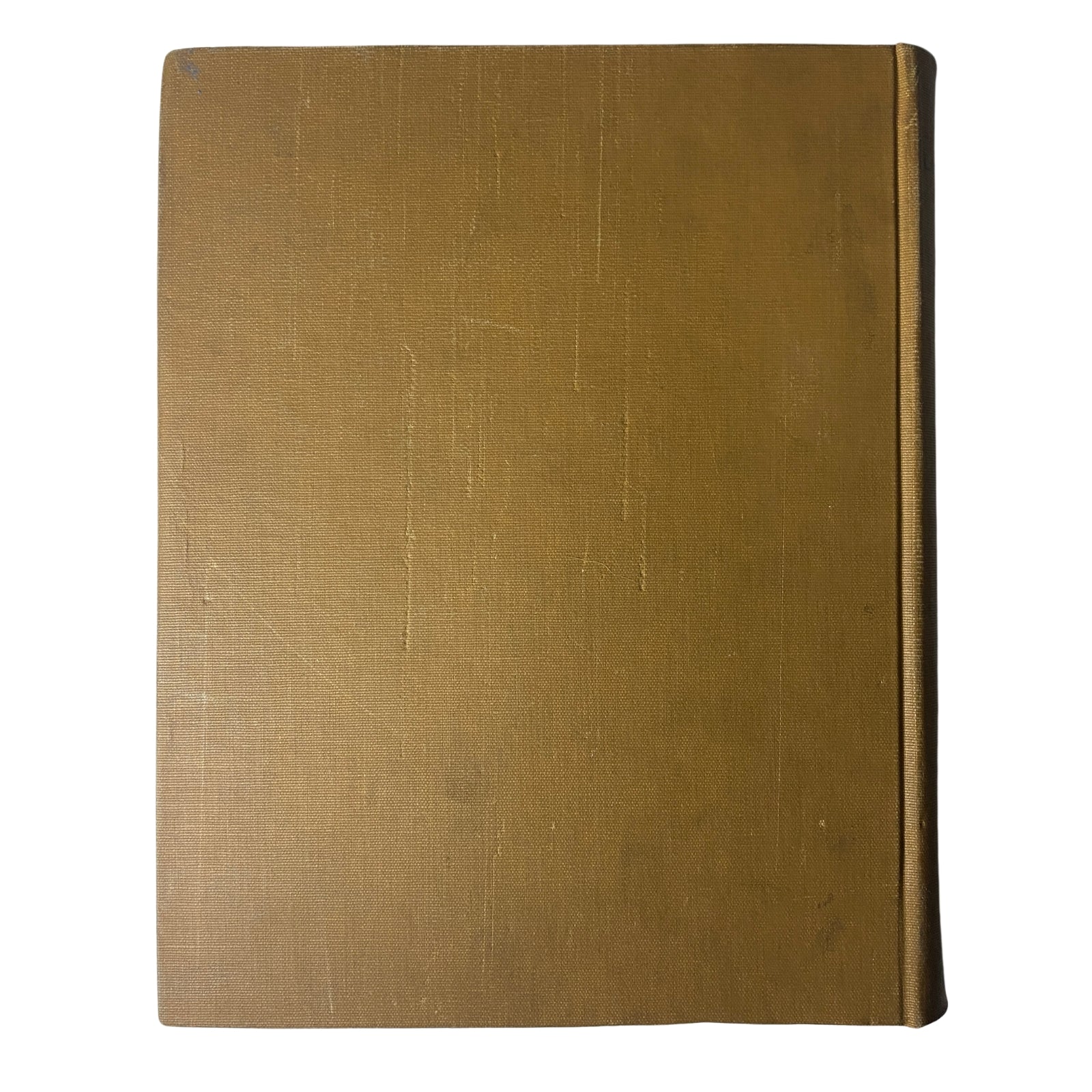 Plain back cover of Ladies' Home Journal 1956 bound edition, displaying a simple golden surface, indicative of vintage magazine design.