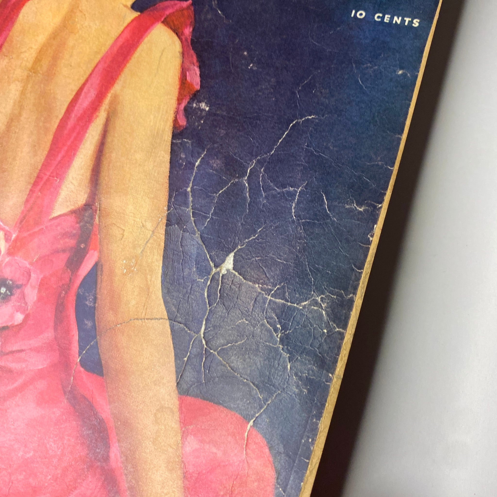 Close-up detail of the February 1936 Ladies' Home Journal cover, highlighting the intricate artwork and texture of the magazine.