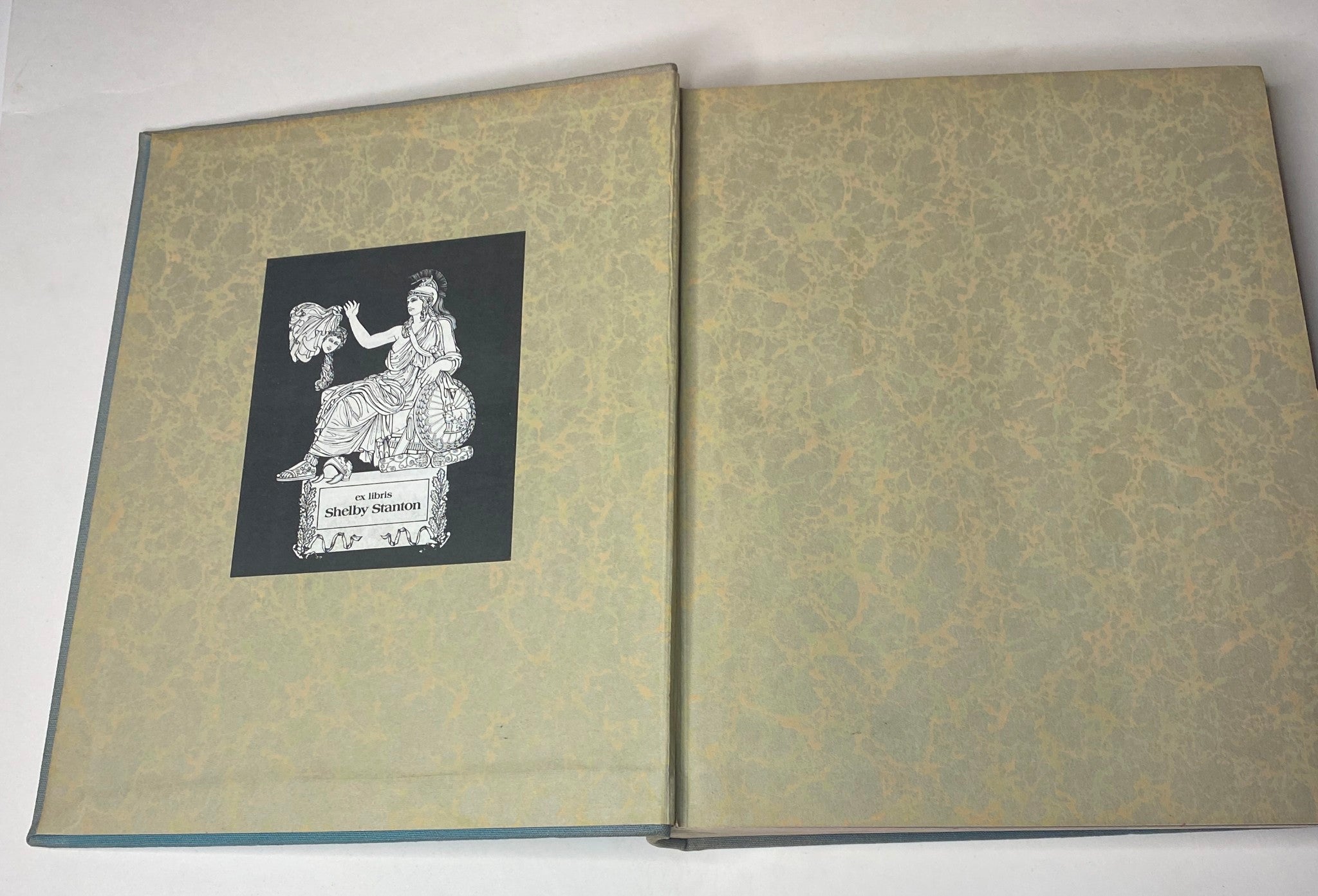 Ladies' Home Journal Library Bound Magazine 1938 - Illustrated ex libris page featuring a decorative design and owner's name, Shelby Stanton.