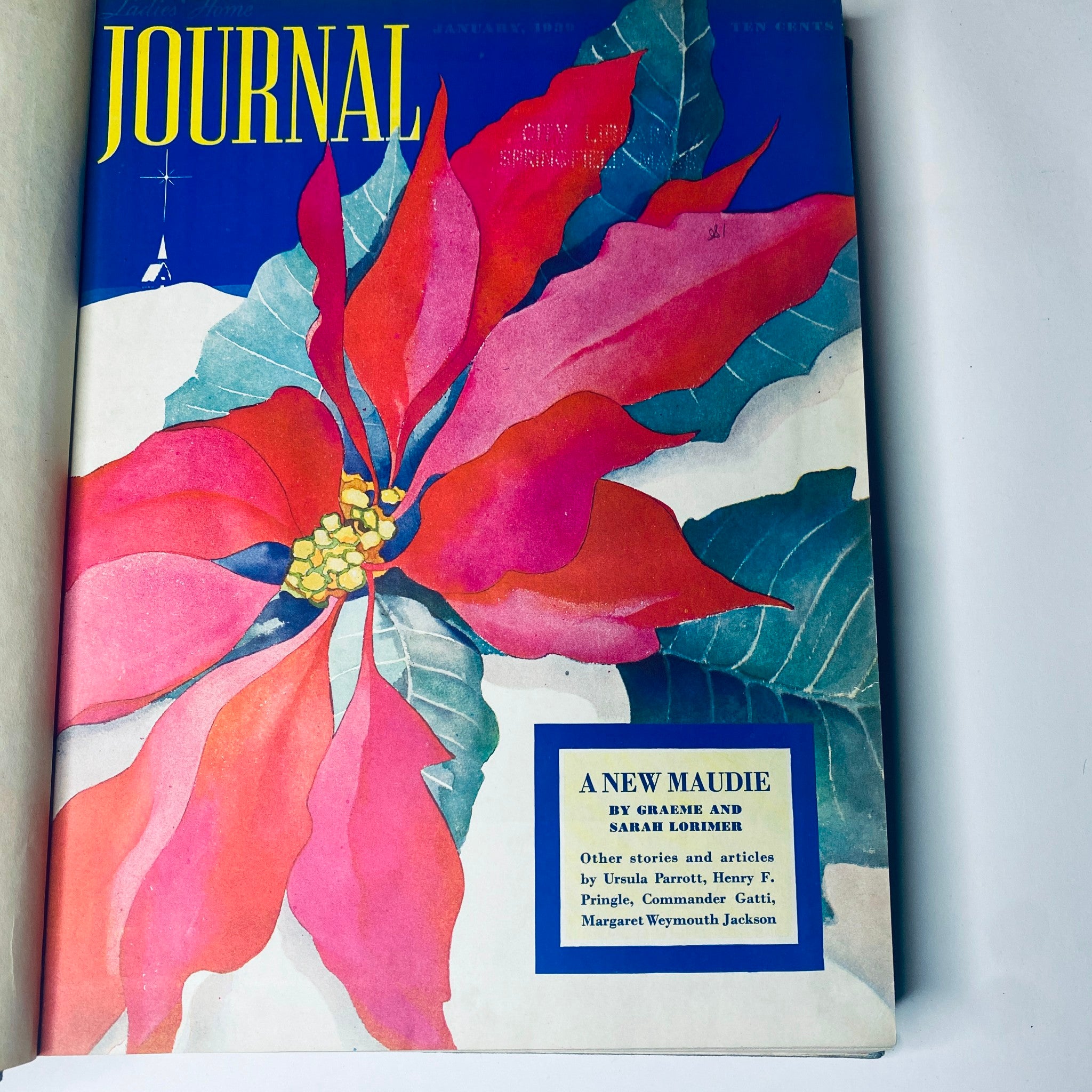 Ladies' Home Journal Library Bound Magazine 1939 Full Year January - December, showcasing the first issue cover for January 1939.