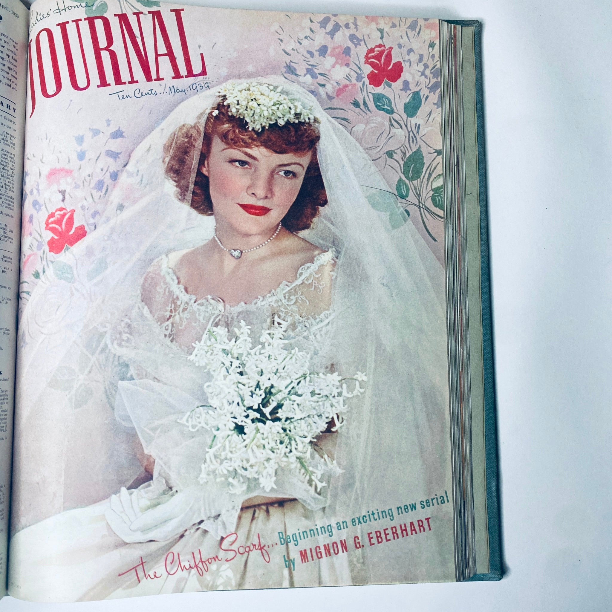 Cover of Ladies' Home Journal, May 1939, featuring a bride in a wedding dress, highlighting bridal themes and romantic imagery.