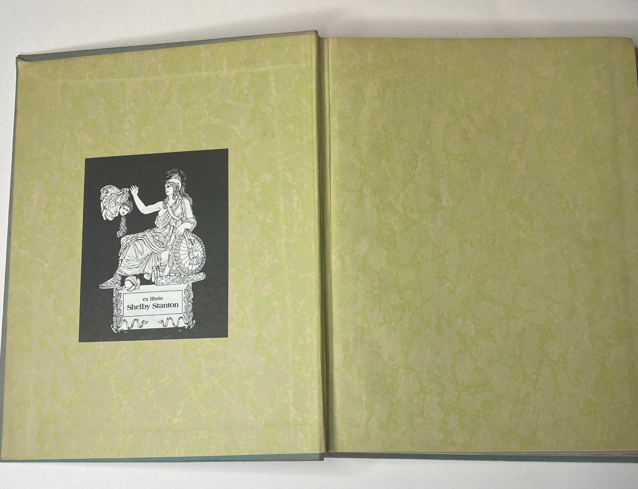 Interior view of the Ladies' Home Journal Library Bound Magazine 1939, showing an ex libris label with the name Shelby Stanton.