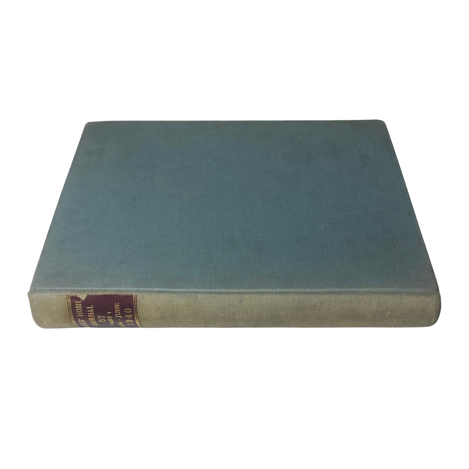 Ladies' Home Journal Library Bound Magazine 1940: Side view of a blue-covered volume highlighting the spine details.