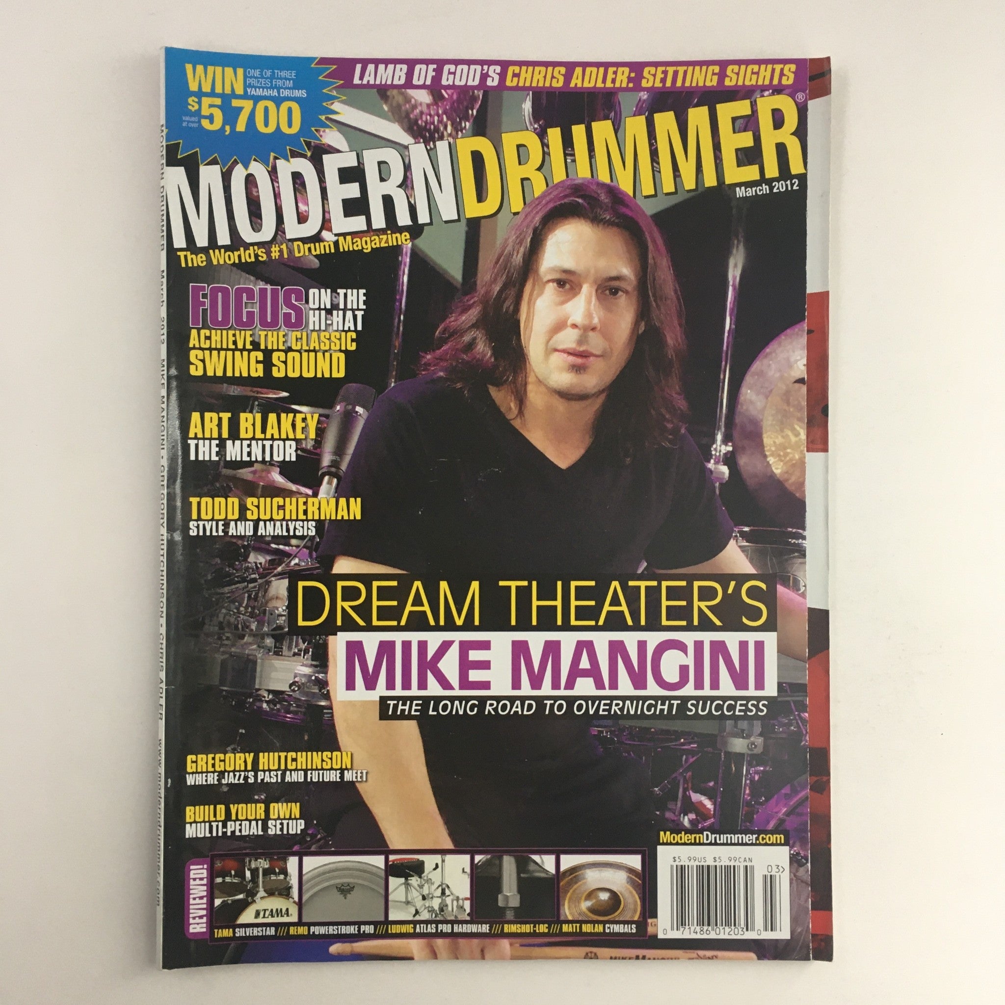 Modern Drummer Magazine March 2012 Mike Mangini & Mentor Art Blakey No Label VG