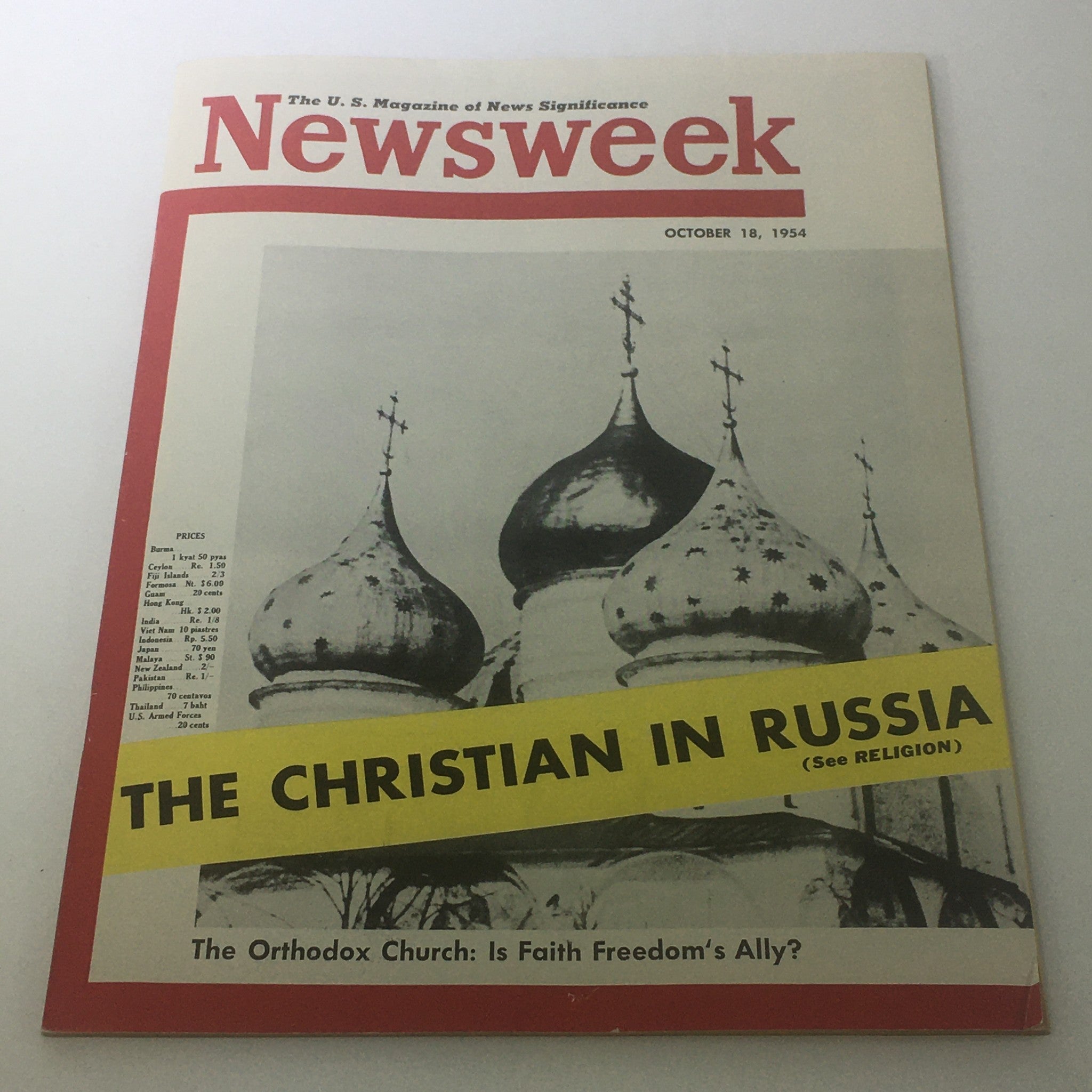 VTG Newsweek Magazine October 18 1954 - The Orthodox Church / No Label