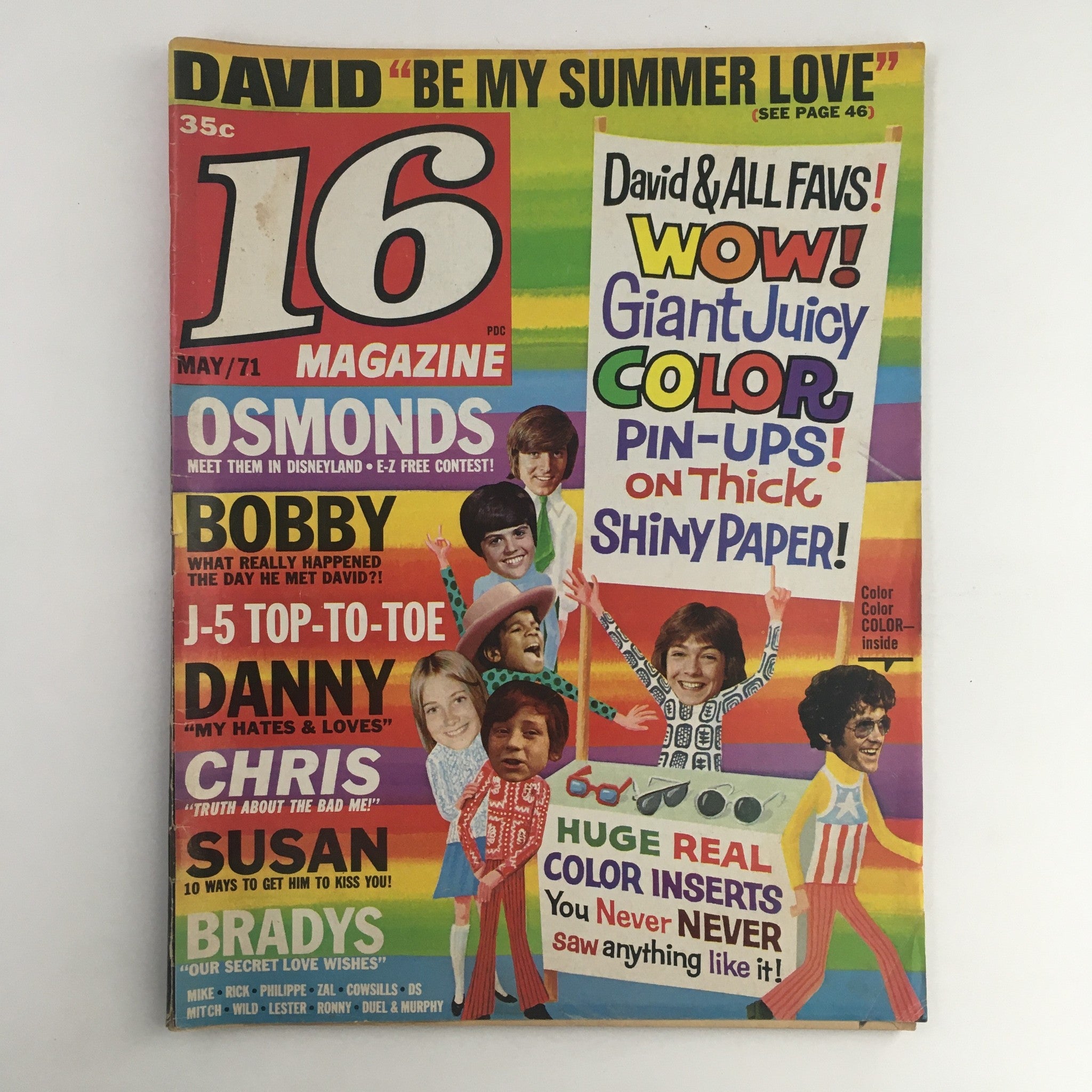 16 Magazine May 1971 Bobby Sherman Meets David & The Partridge Family, No Label