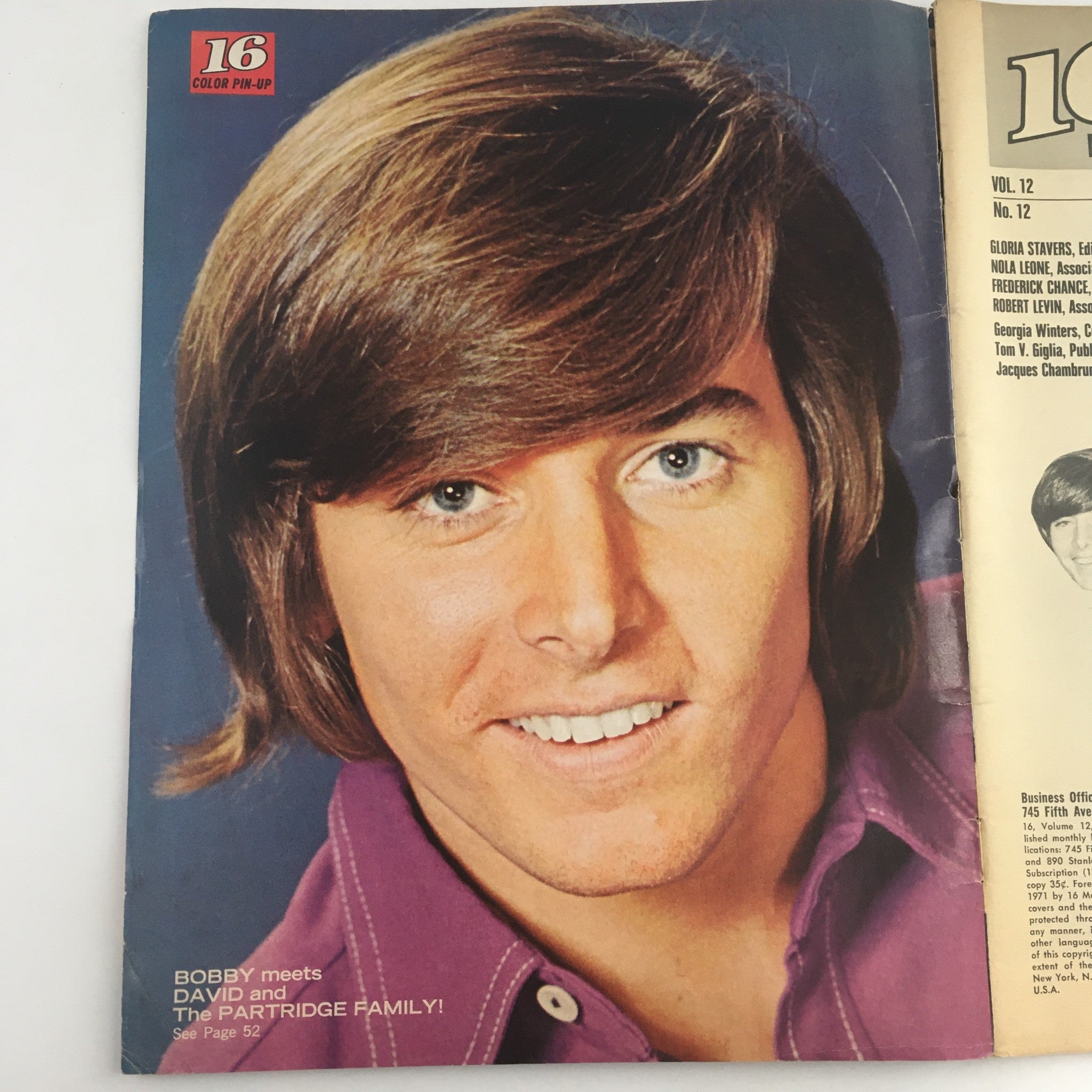 16 Magazine May 1971 Bobby Sherman Meets David & The Partridge Family, No Label