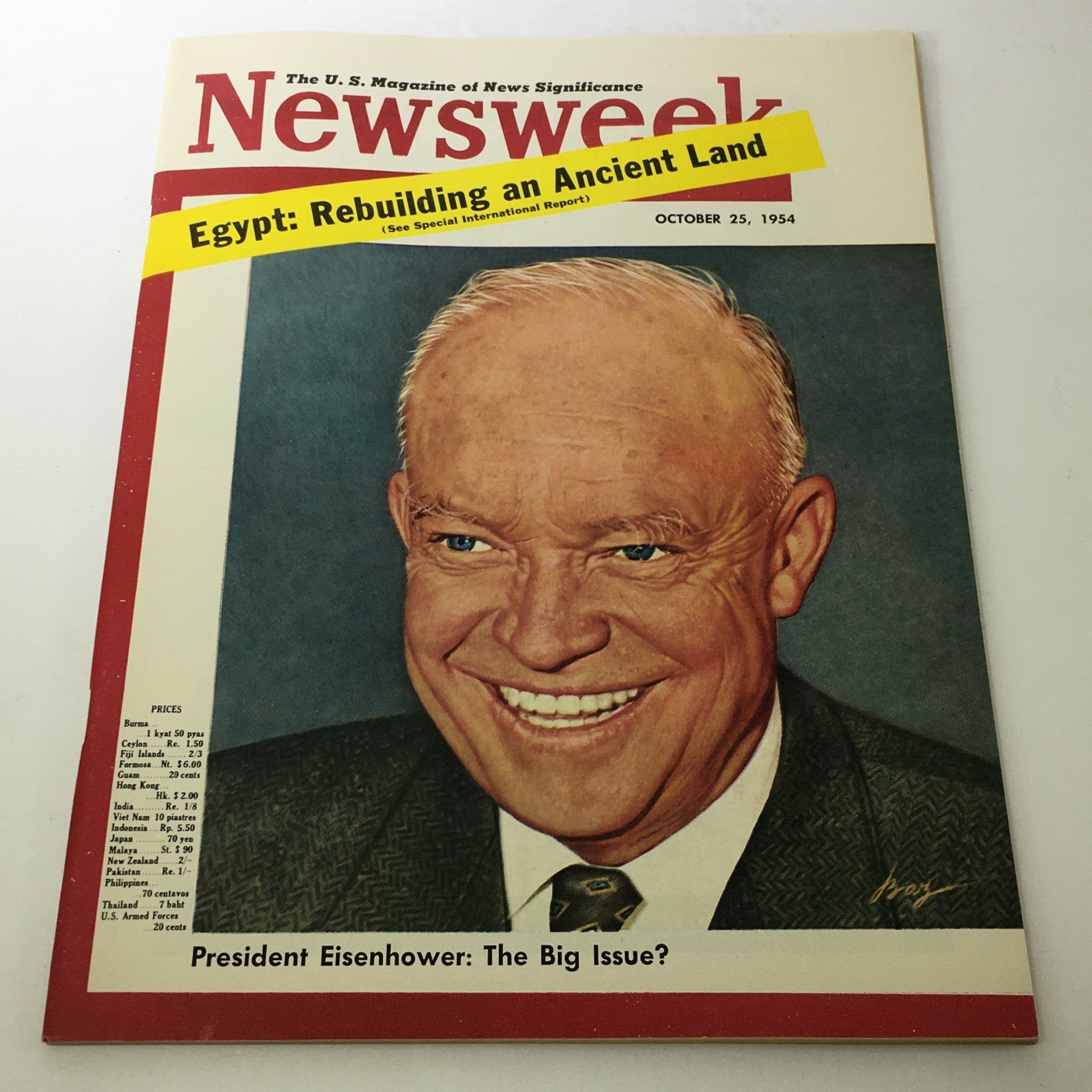 VTG Newsweek Magazine October 25 1954 - President Dwight D. Eisenhower No Label