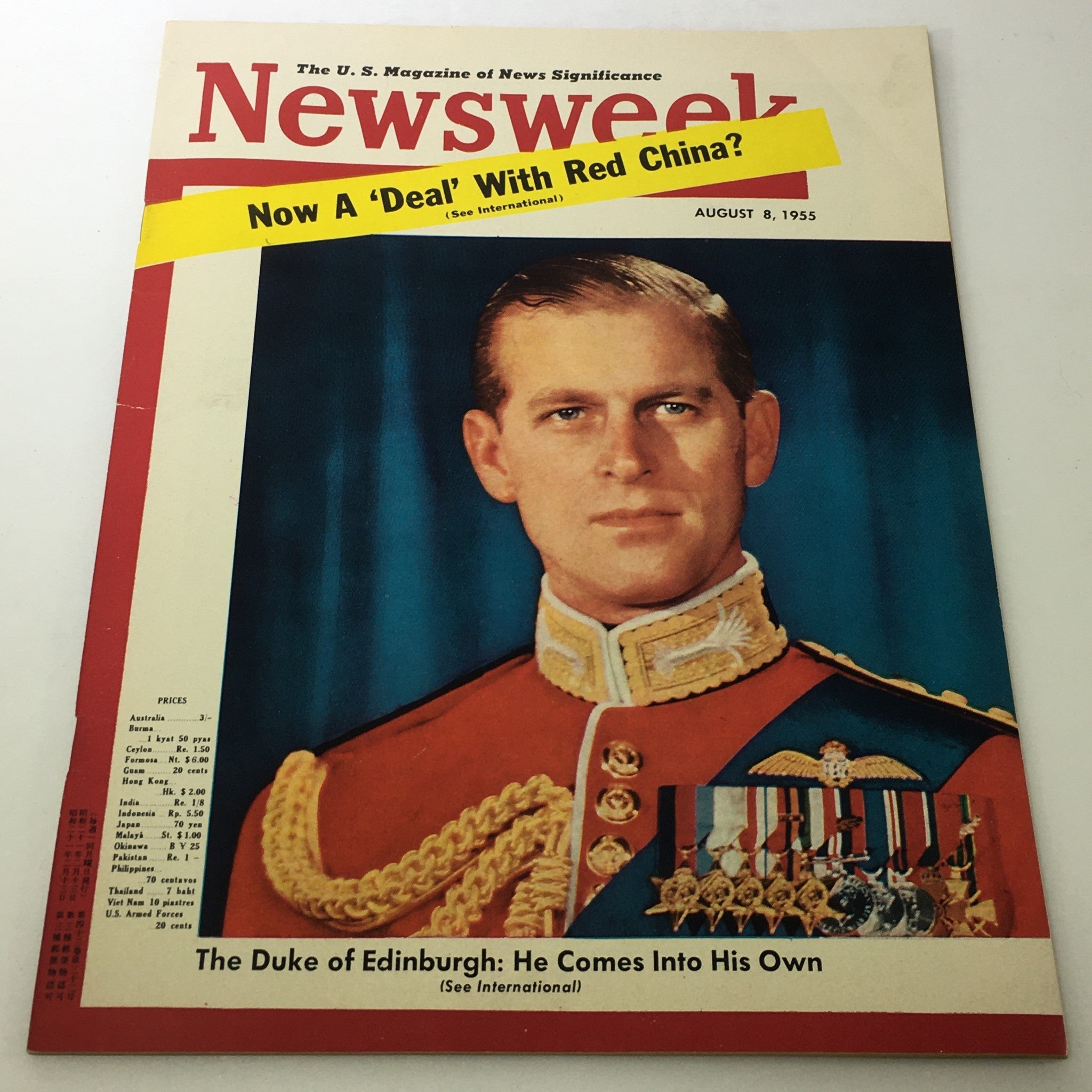 VTG Newsweek Magazine August 8 1955 - Prince Philip, Duke of Edinburgh