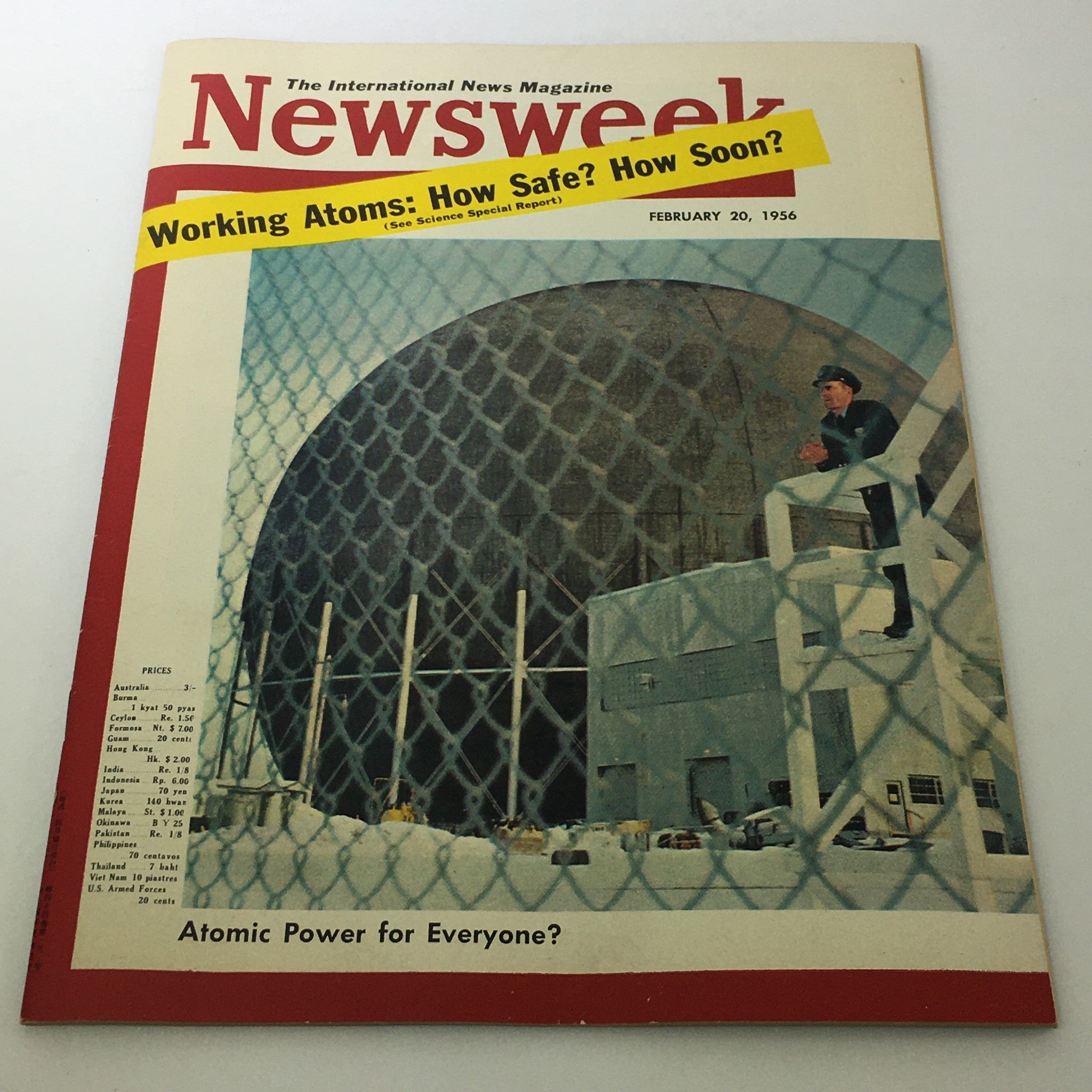 VTG Newsweek Magazine February 20 1956 - Atomic Power / Newsstand / No Label