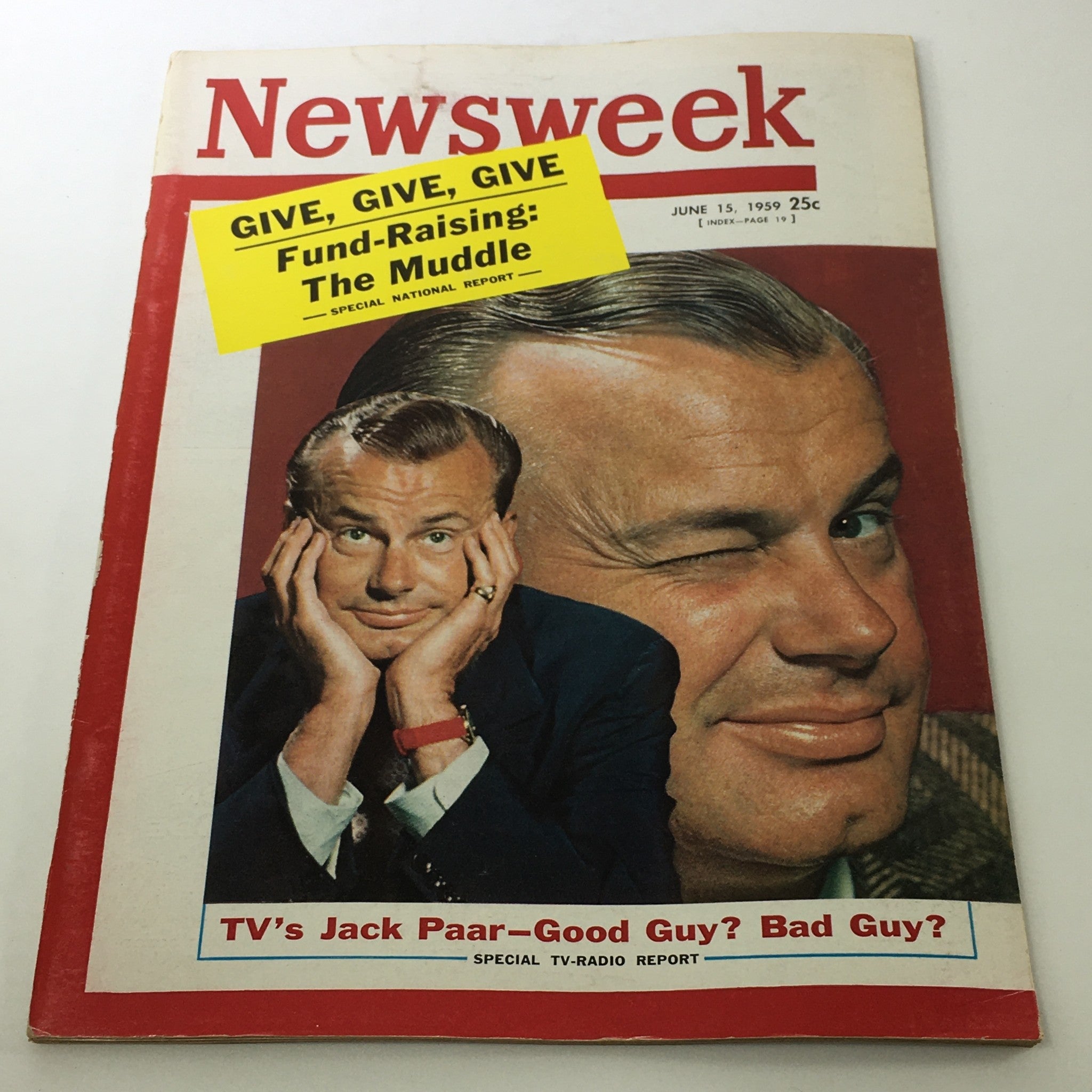 VTG Newsweek Magazine June 15 1959 - TV's Jack Paar / Newsstand / No Label