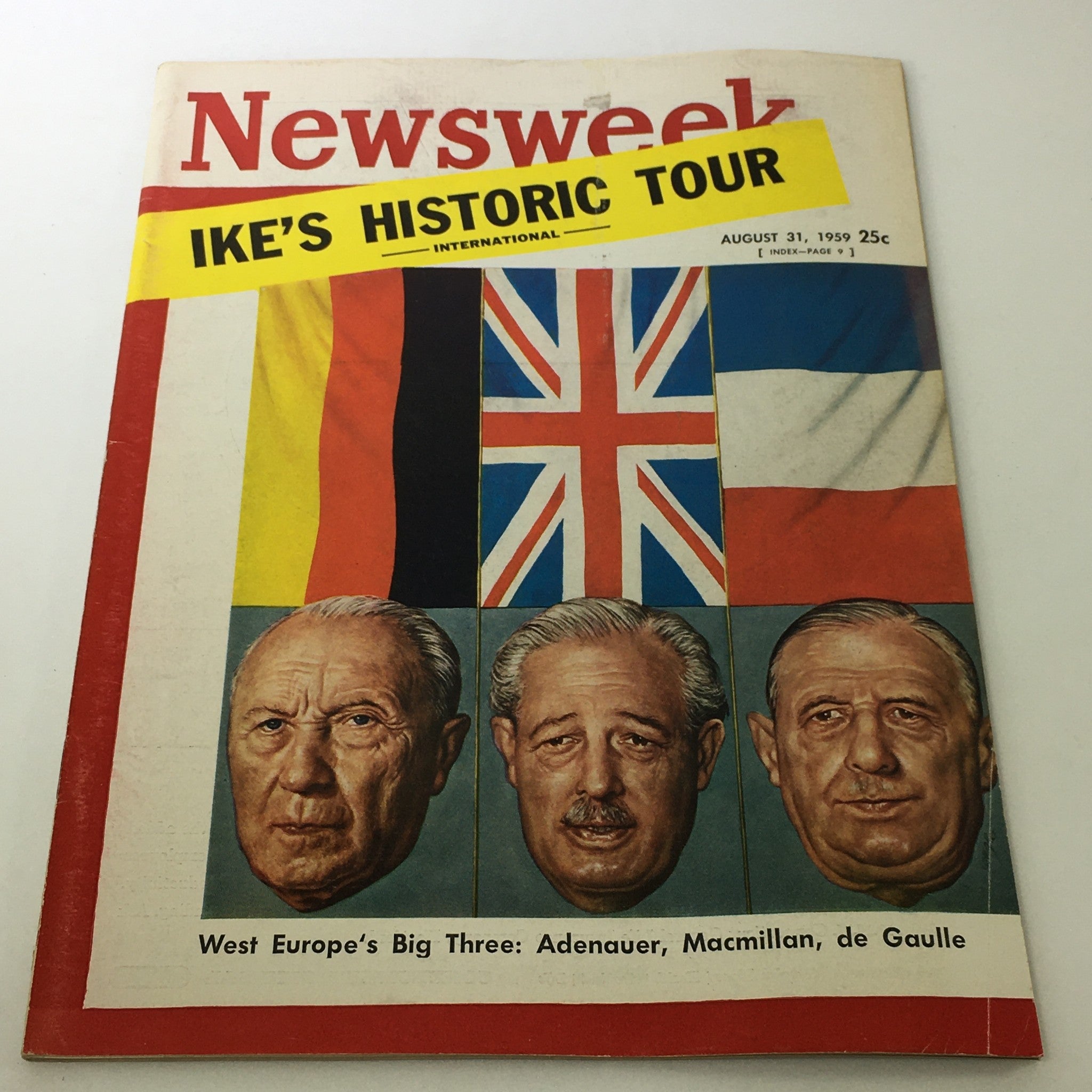 VTG Newsweek Magazine August 31 1959 - Adaneur, Macmillan, de Gaulle / Newsstand